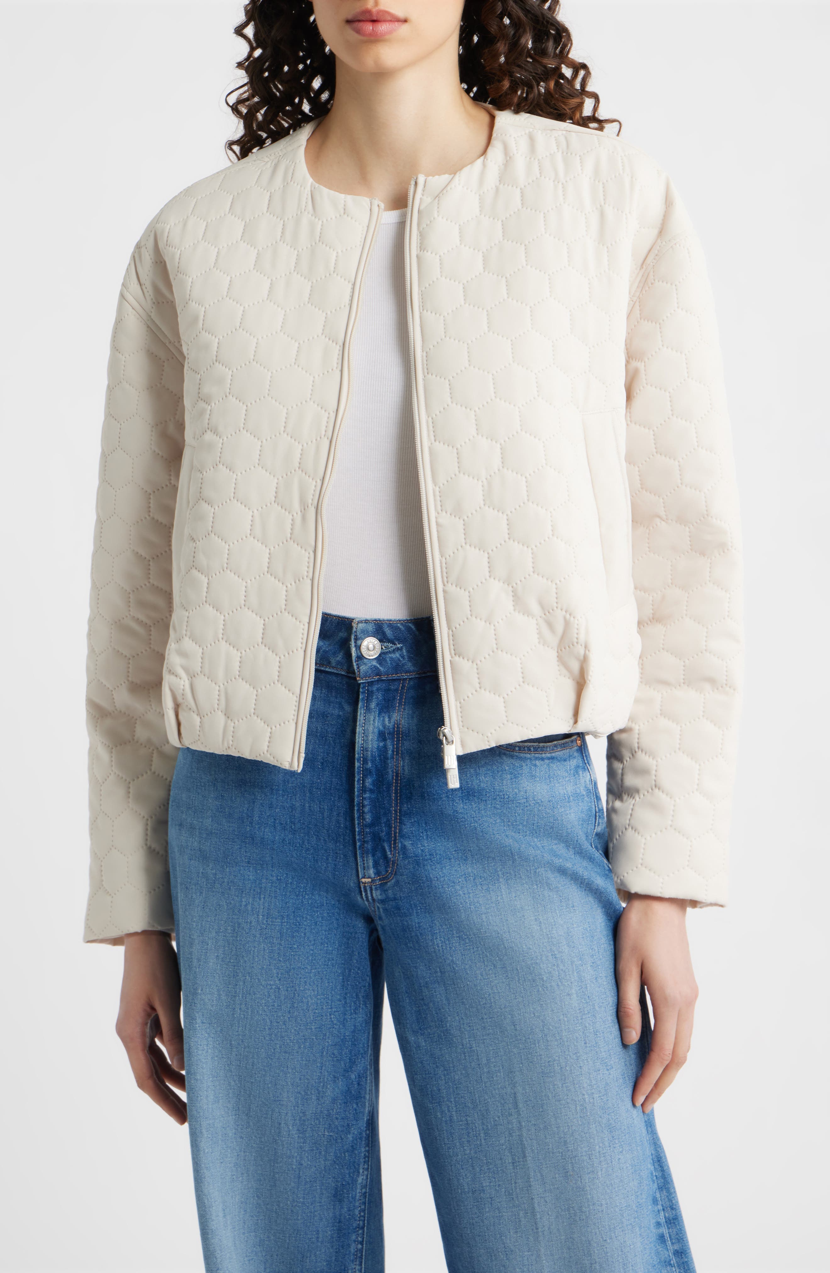 Honeycomb Quilted Bomber Jacket - image 1