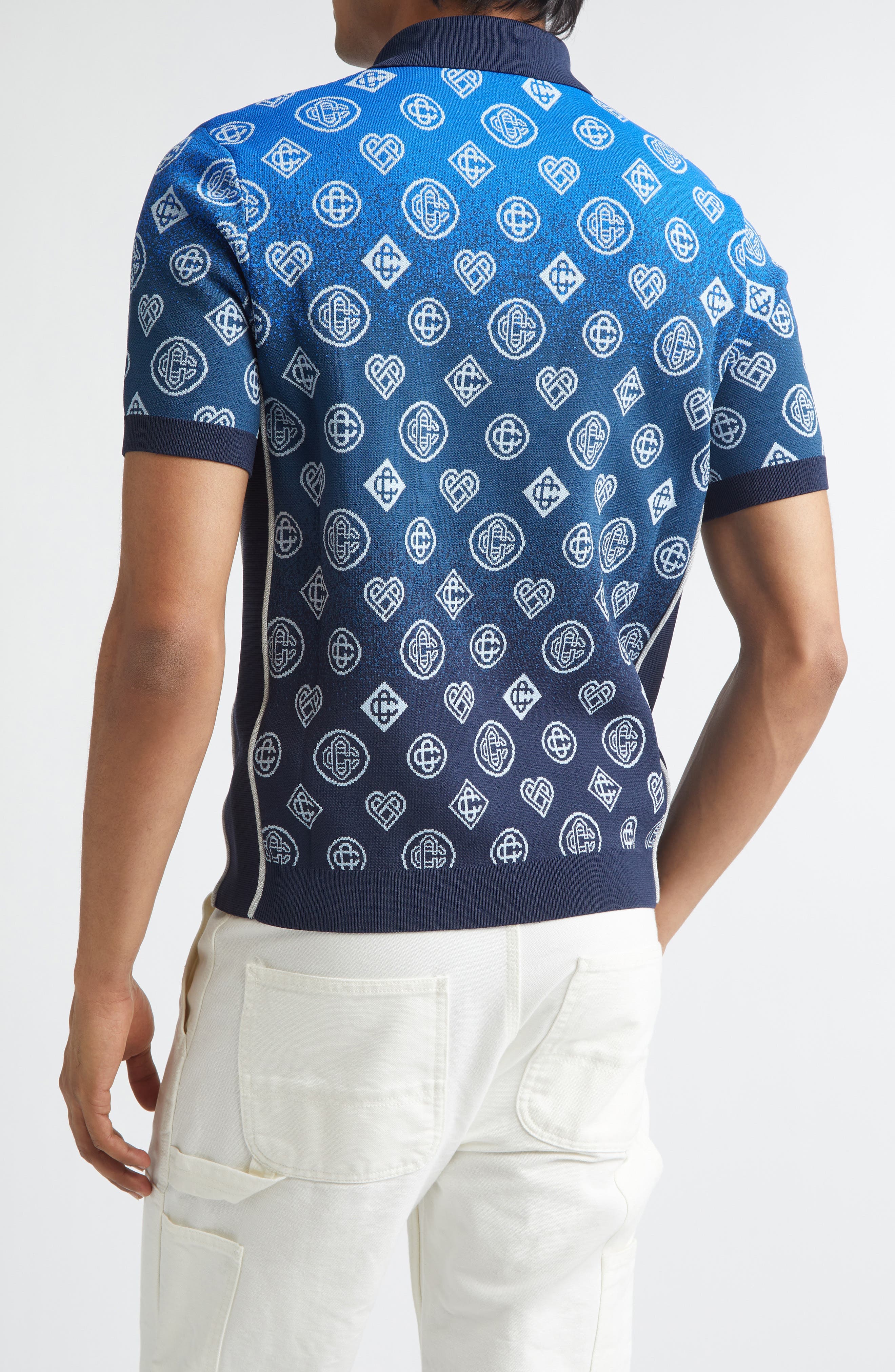 Gradient Monogram Jacquard Polo Sweater - image 2
