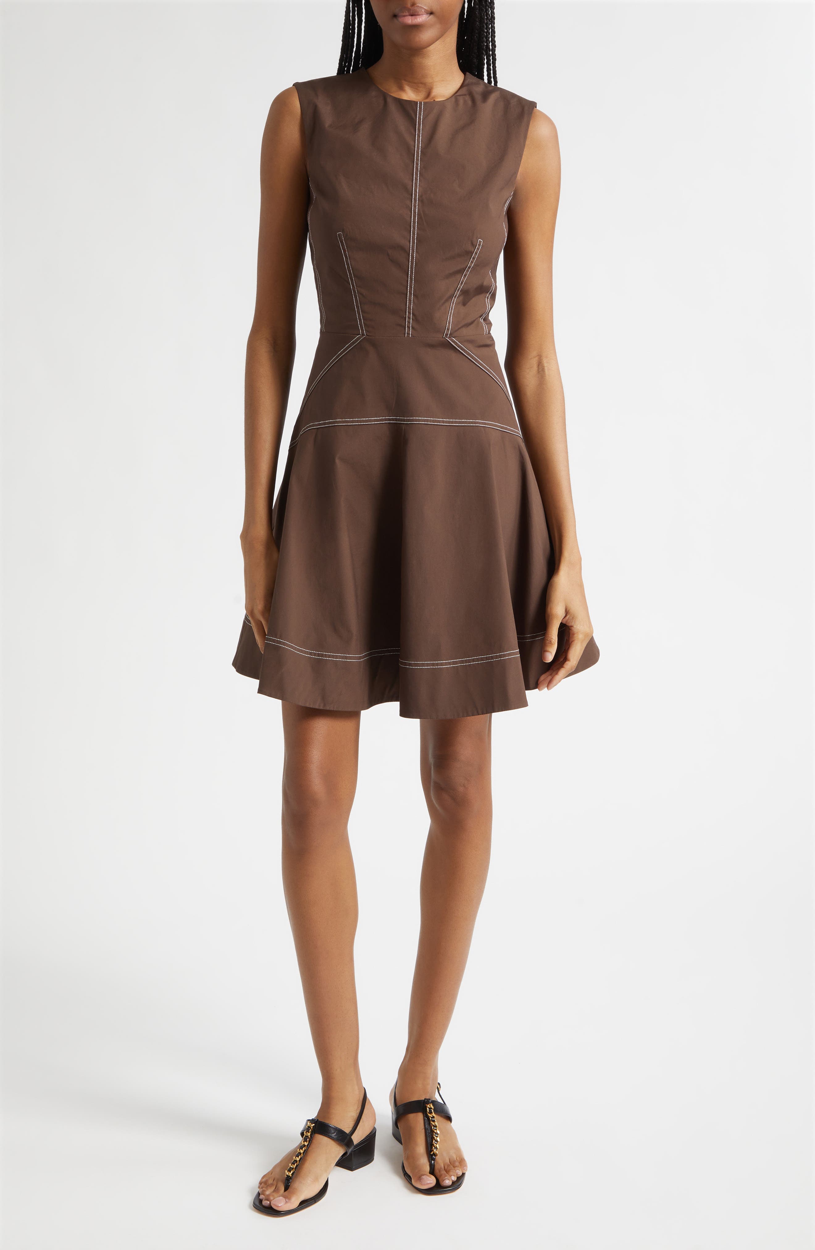 Karrigan Sleeveless Stretch Cotton Minidress - image 3