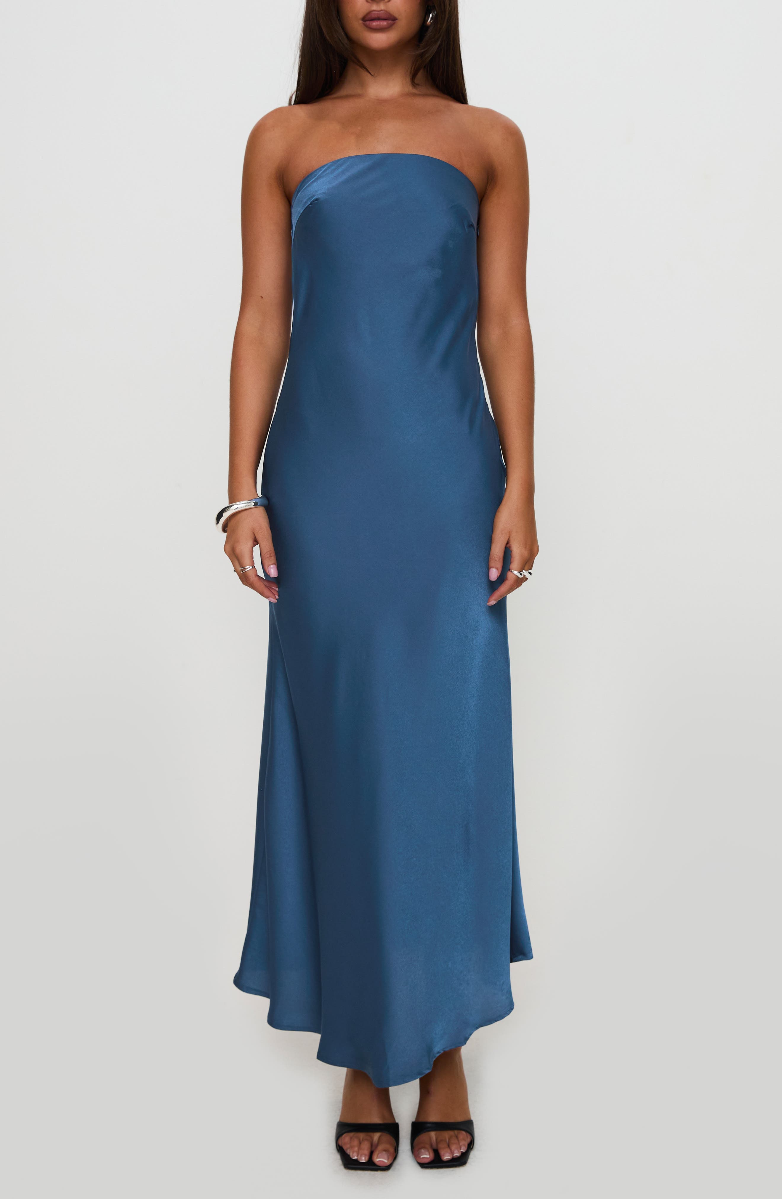 Haley Strapless Satin Maxi Dress - image 1