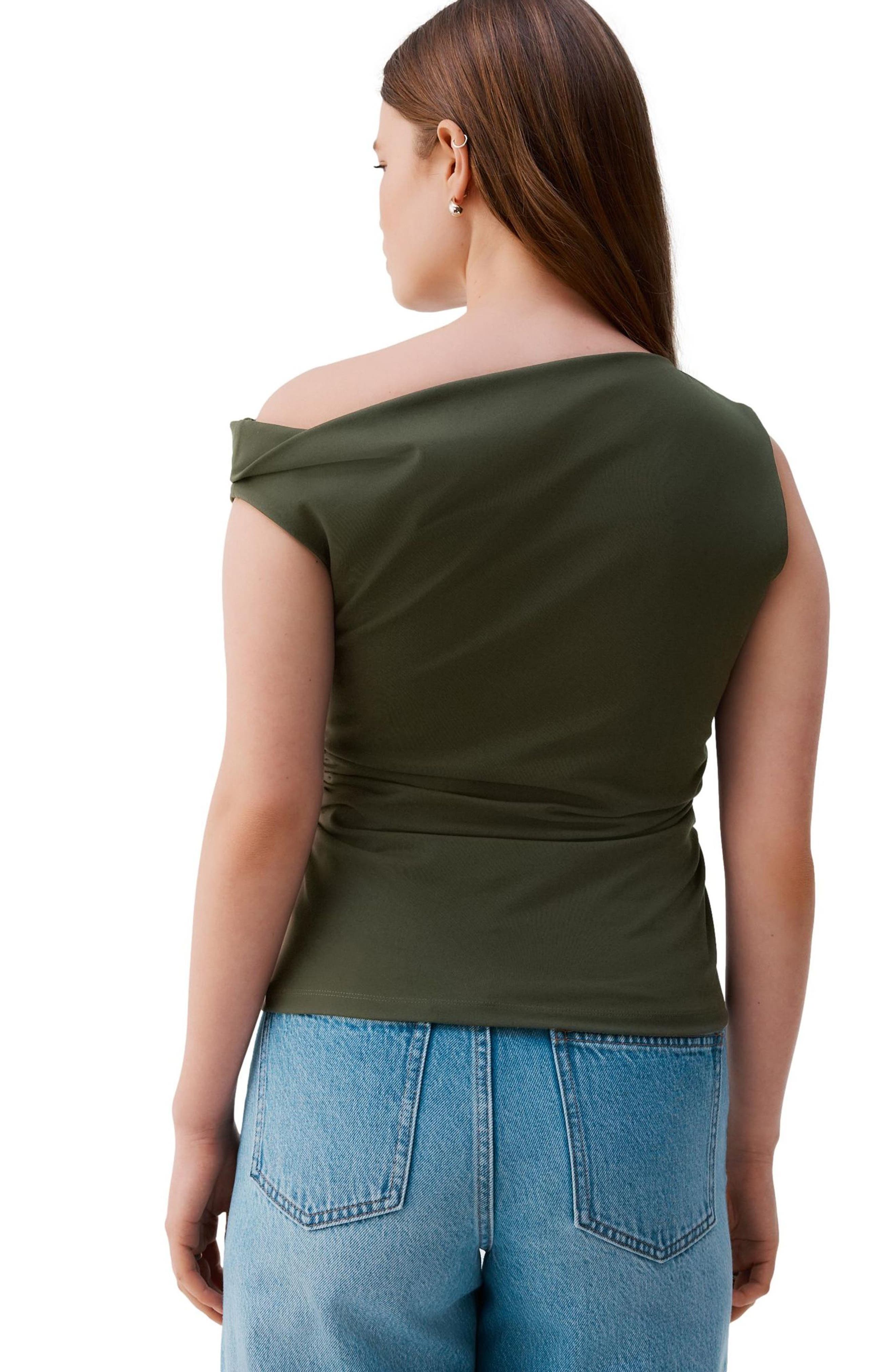 Side Ruched One-Shoulder Top - image 2
