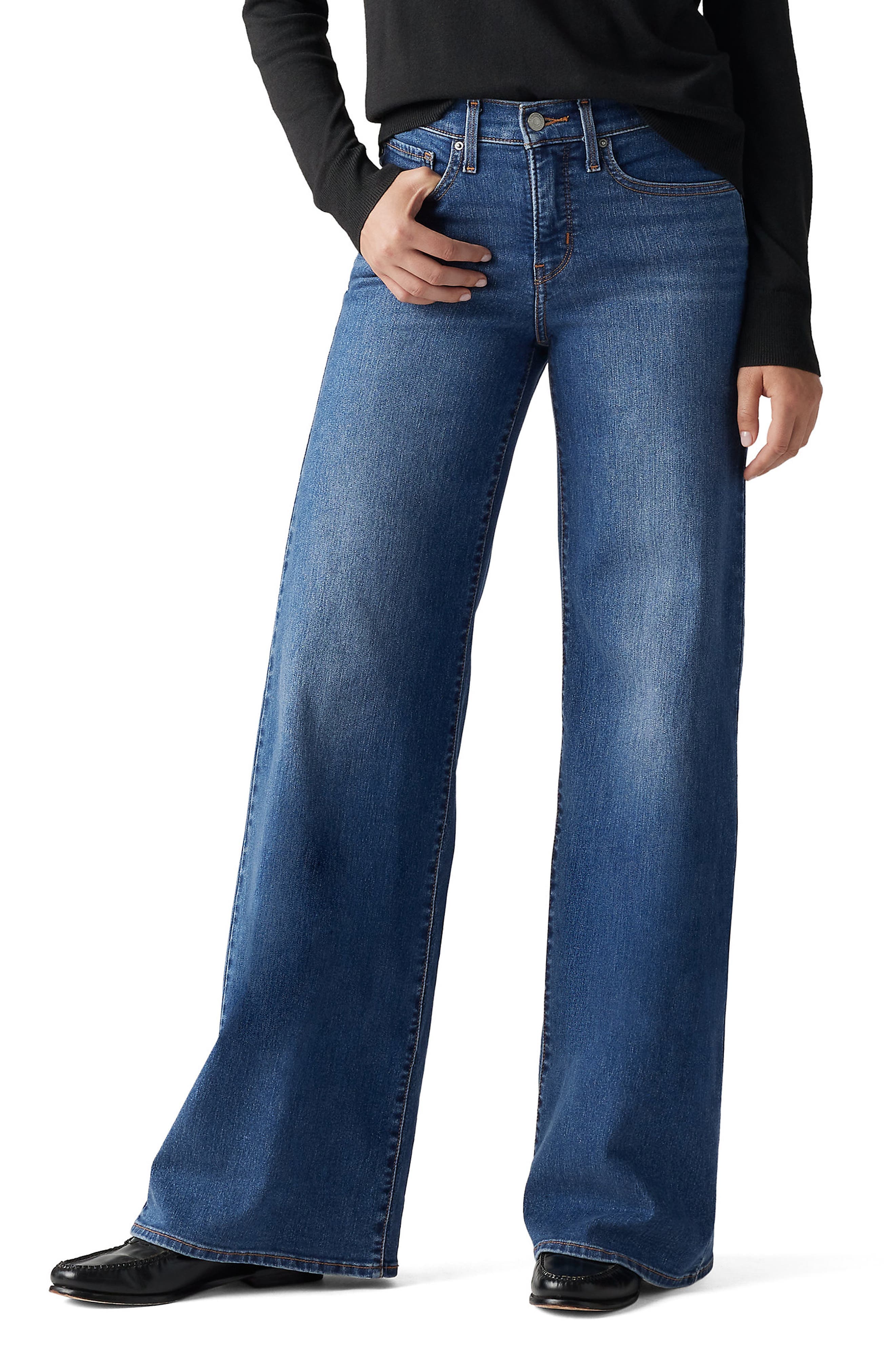 318 Shaping Mid Rise Wide Leg Jeans - image 1