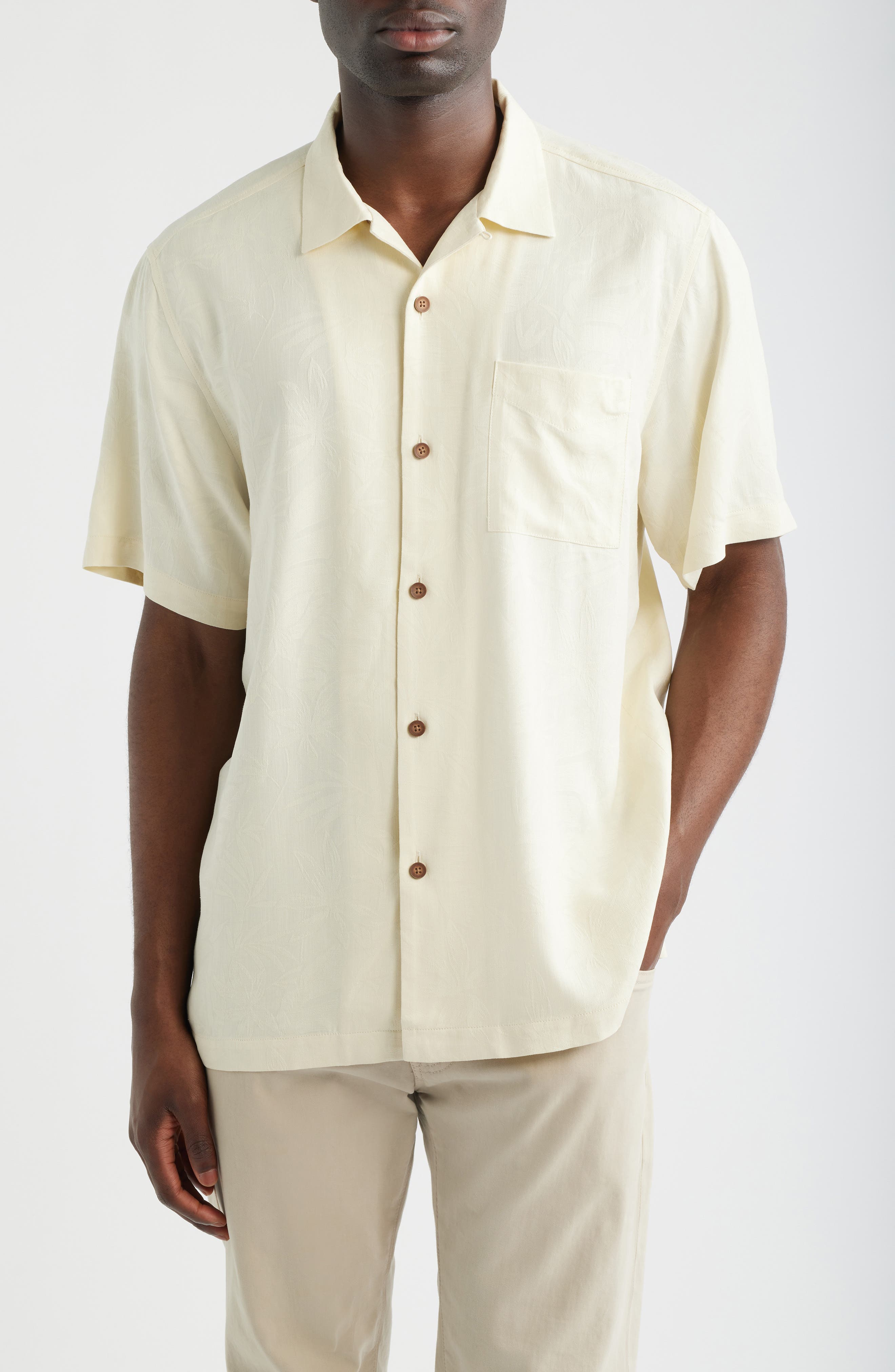 Blush Bayou Silk Camp Shirt - image 1