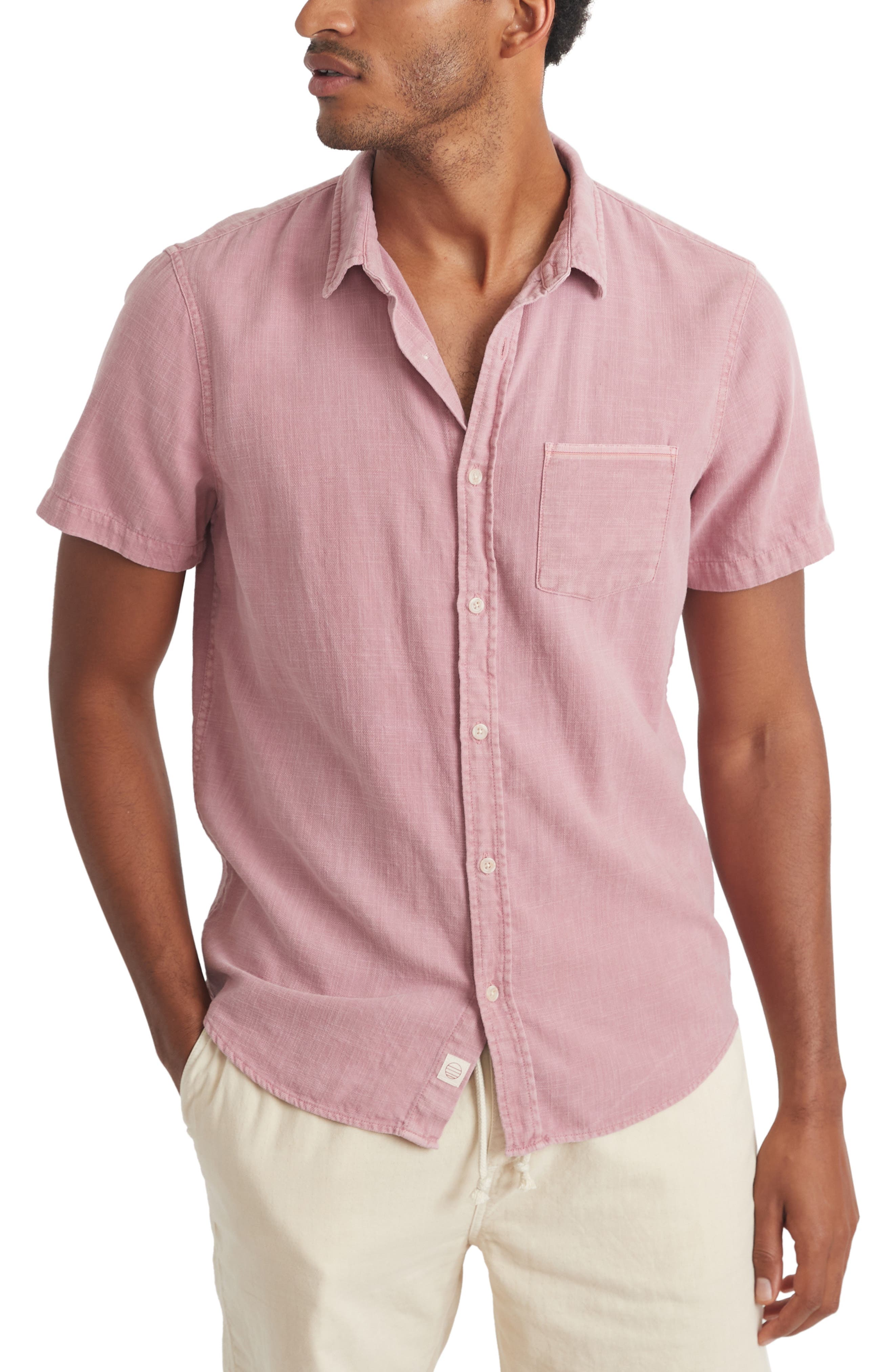 Selvage Pocket Short Sleeve Button-Up Shirt - image 1