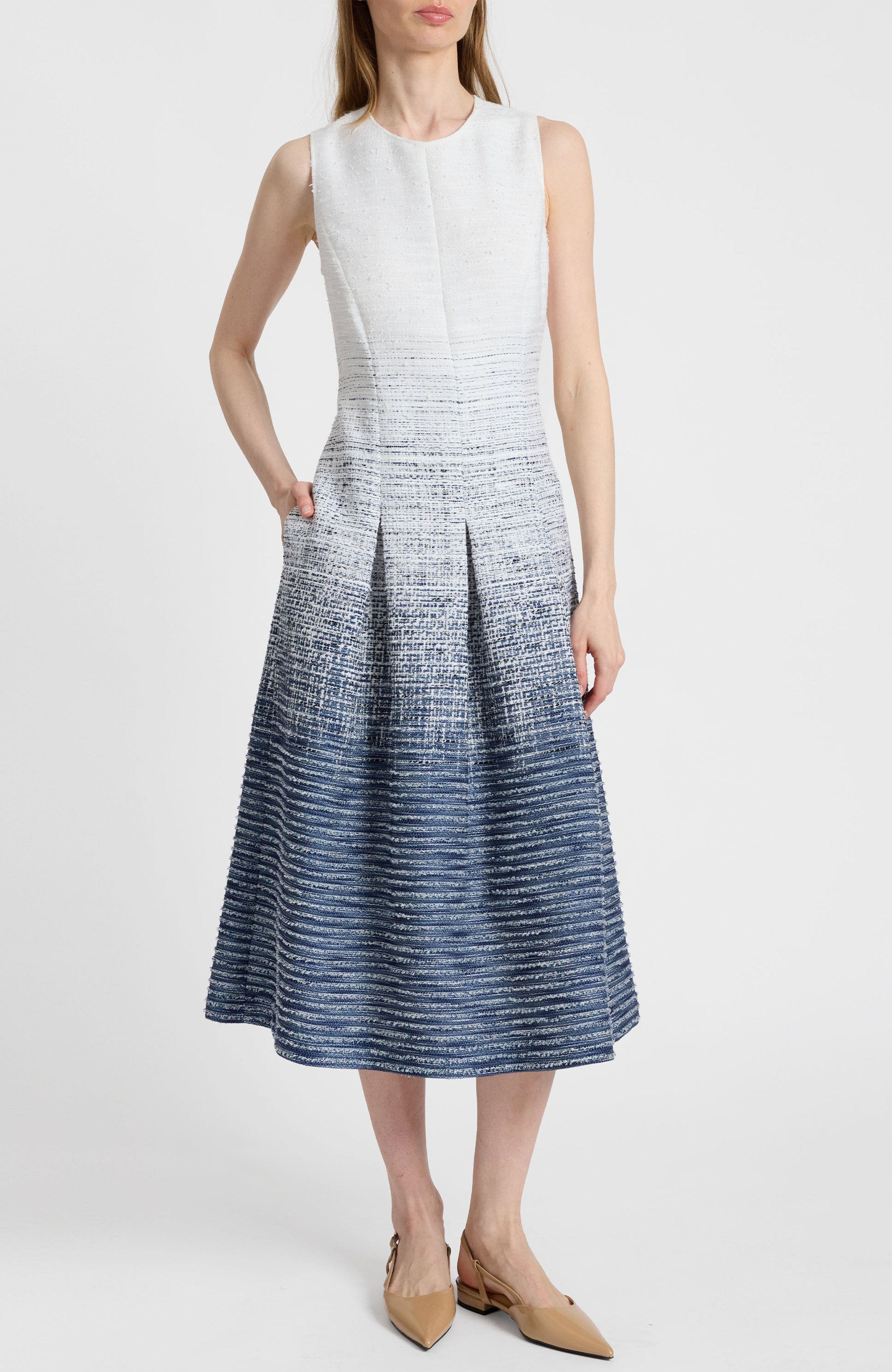 Keely Sleeveless Midi Dress in Modern Ombre Tweed - image 2
