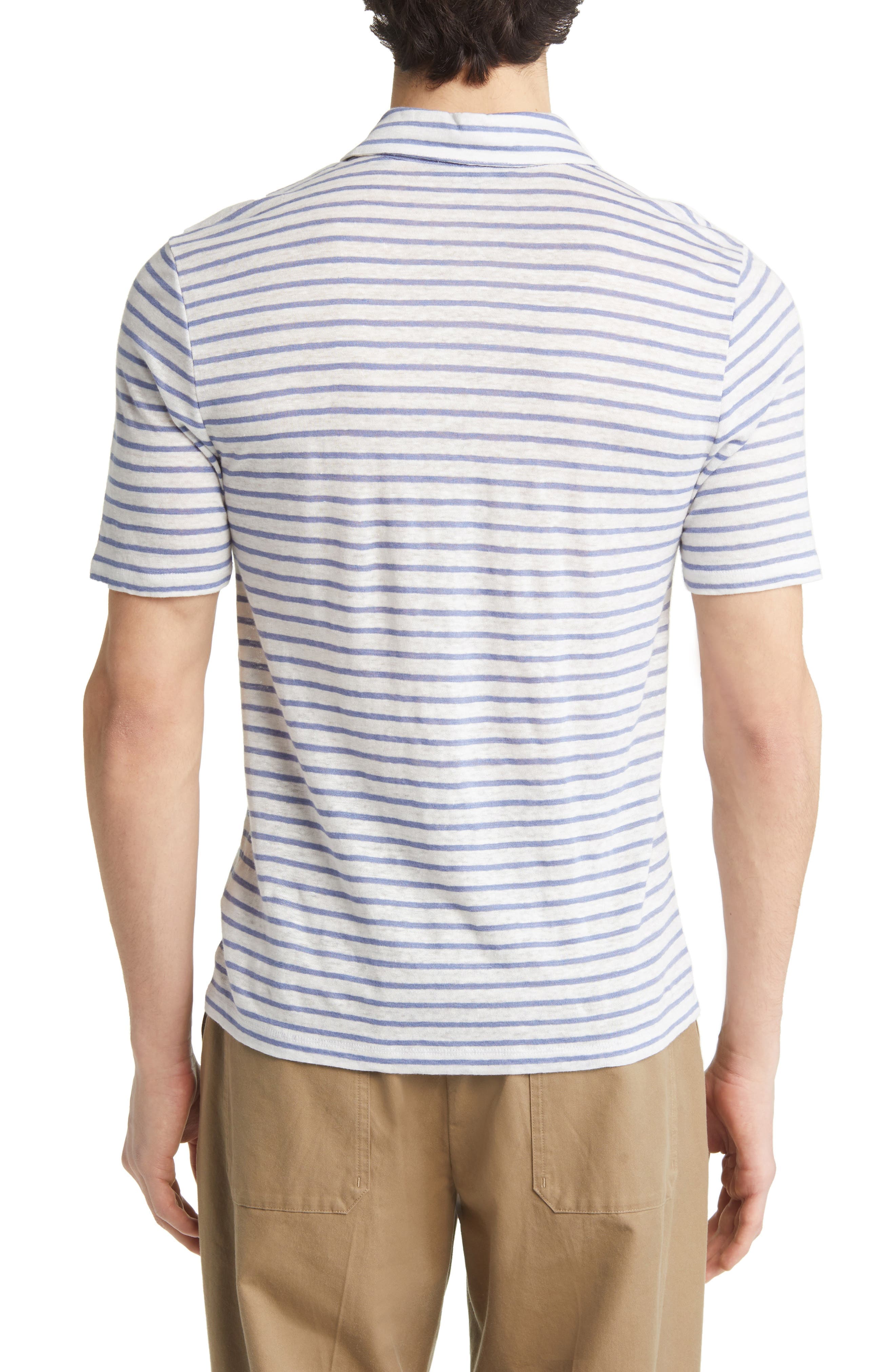 Stripe Short Sleeve Linen Polo - image 2