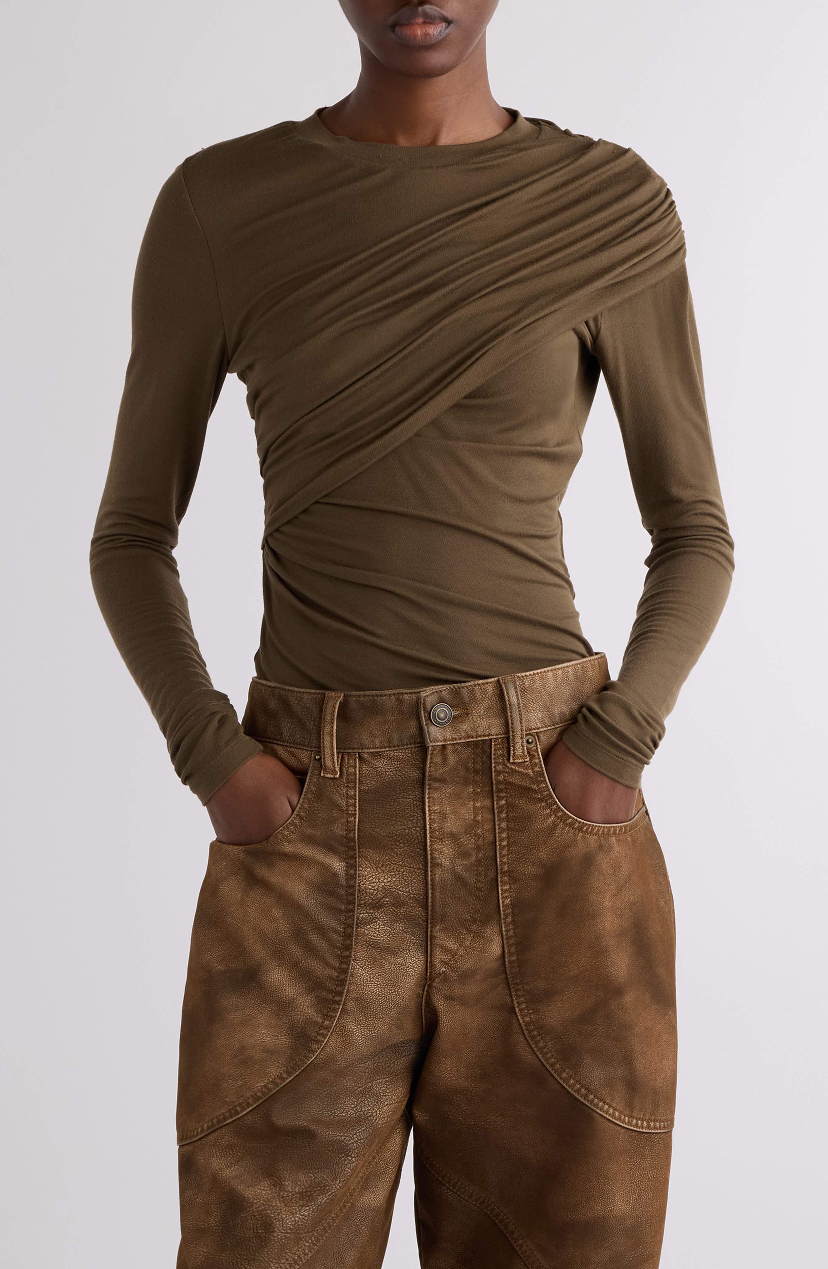 Dressi Draped Jersey Top - image 1