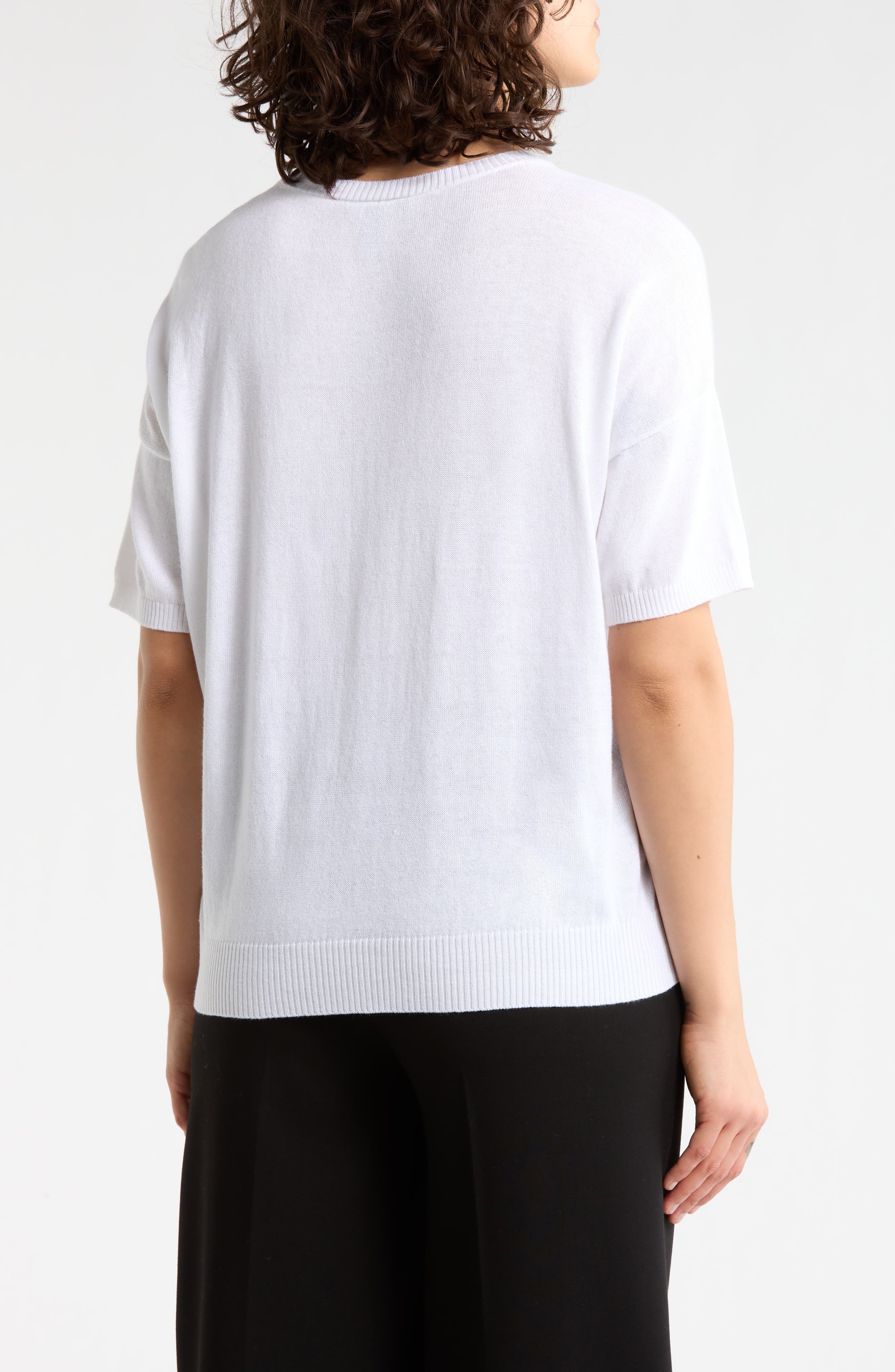 Short Sleeve Organic Cotton Blend Sweater - image 2