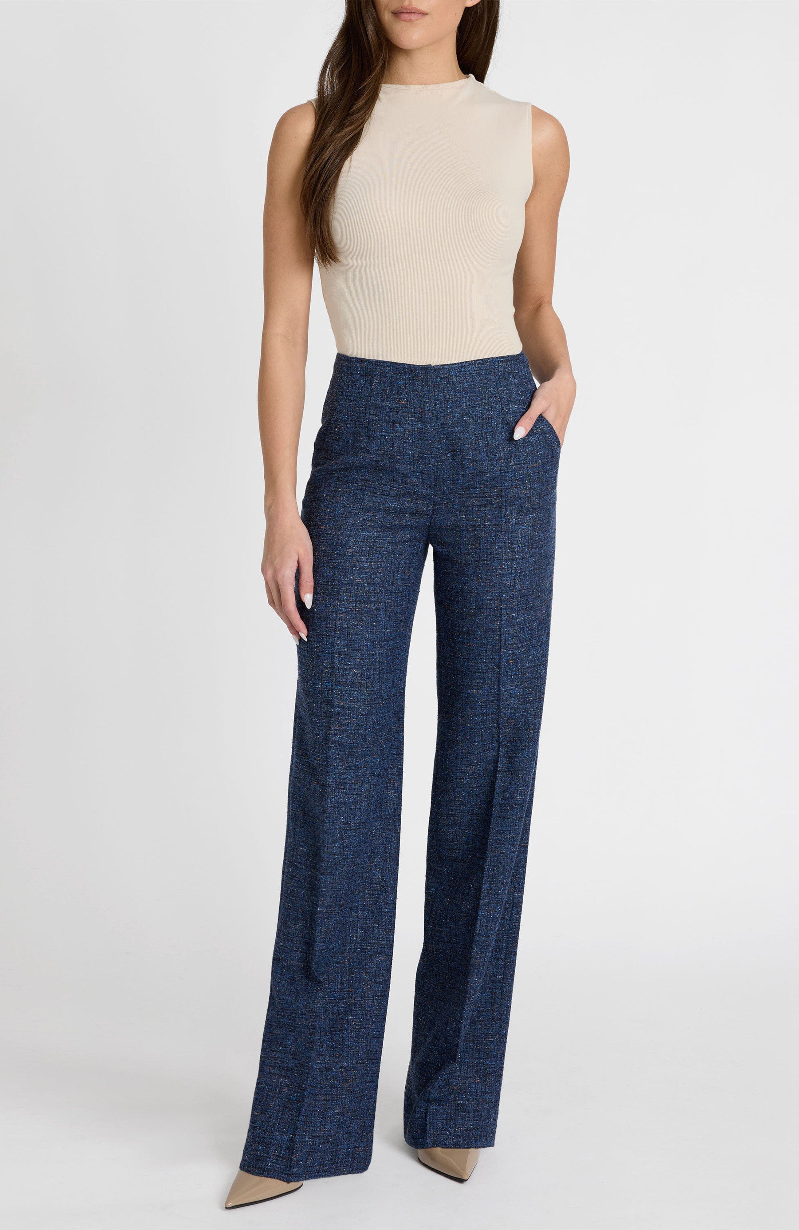 Della Straight Leg Pants in Modern Donegal Fabric - image 2