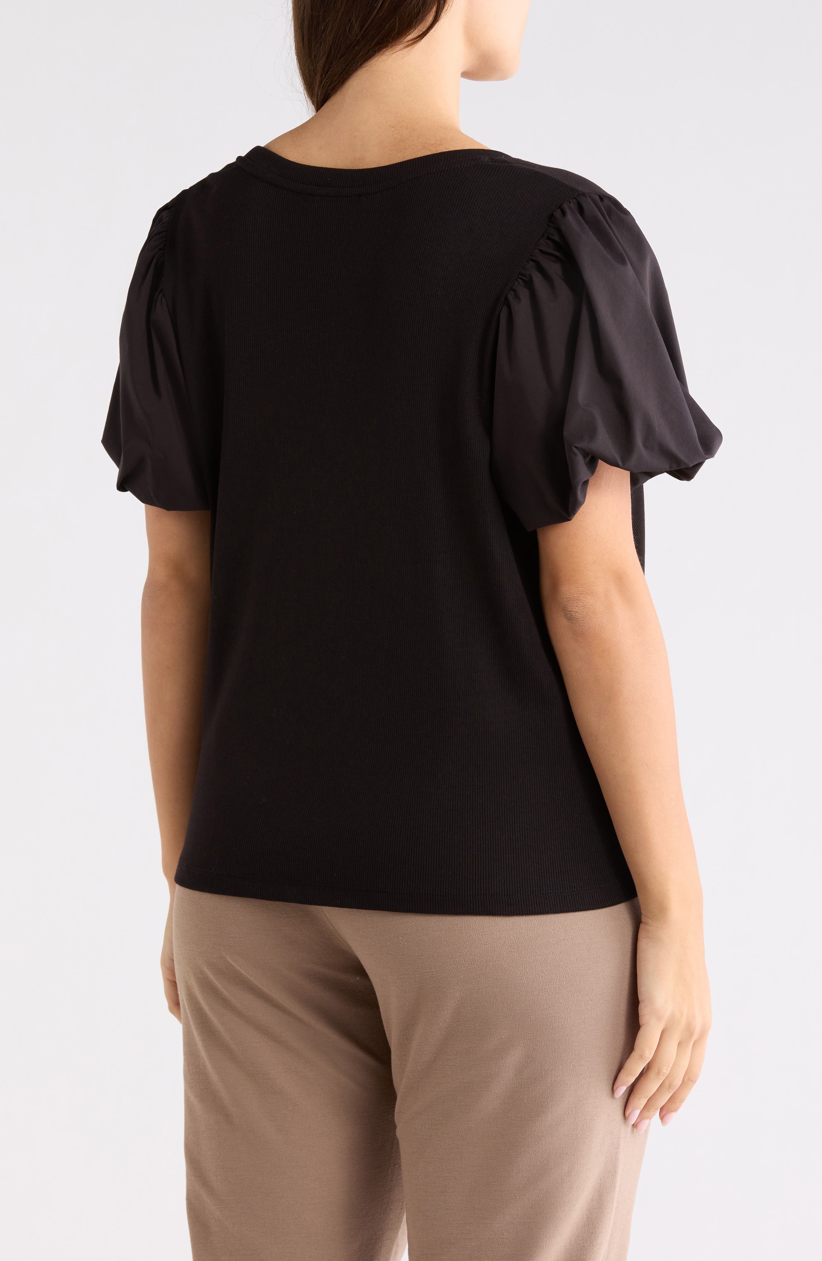 Crewneck Puff Sleeve Top - image 2