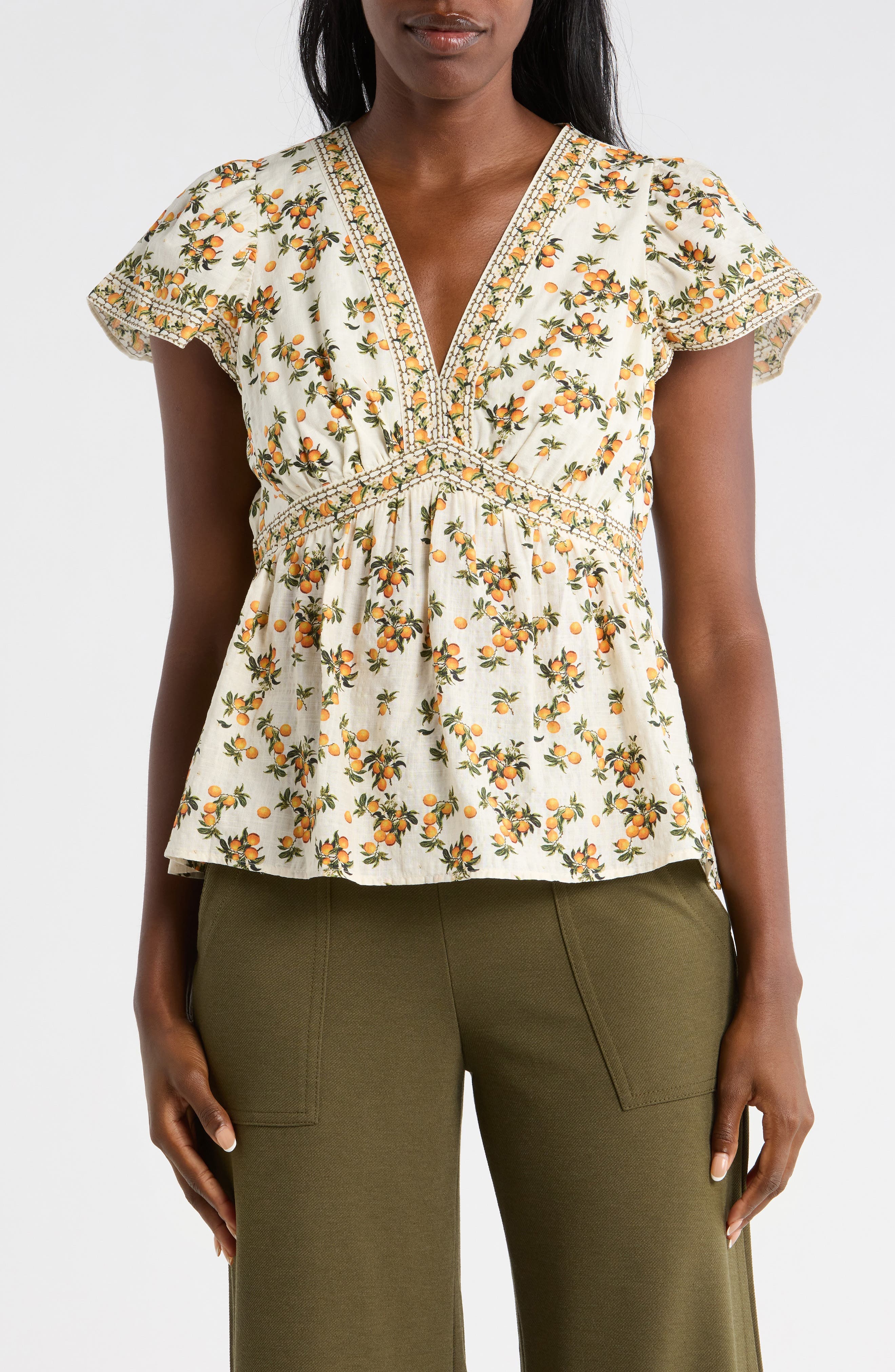 Cap Sleeve Peplum Top - image 1
