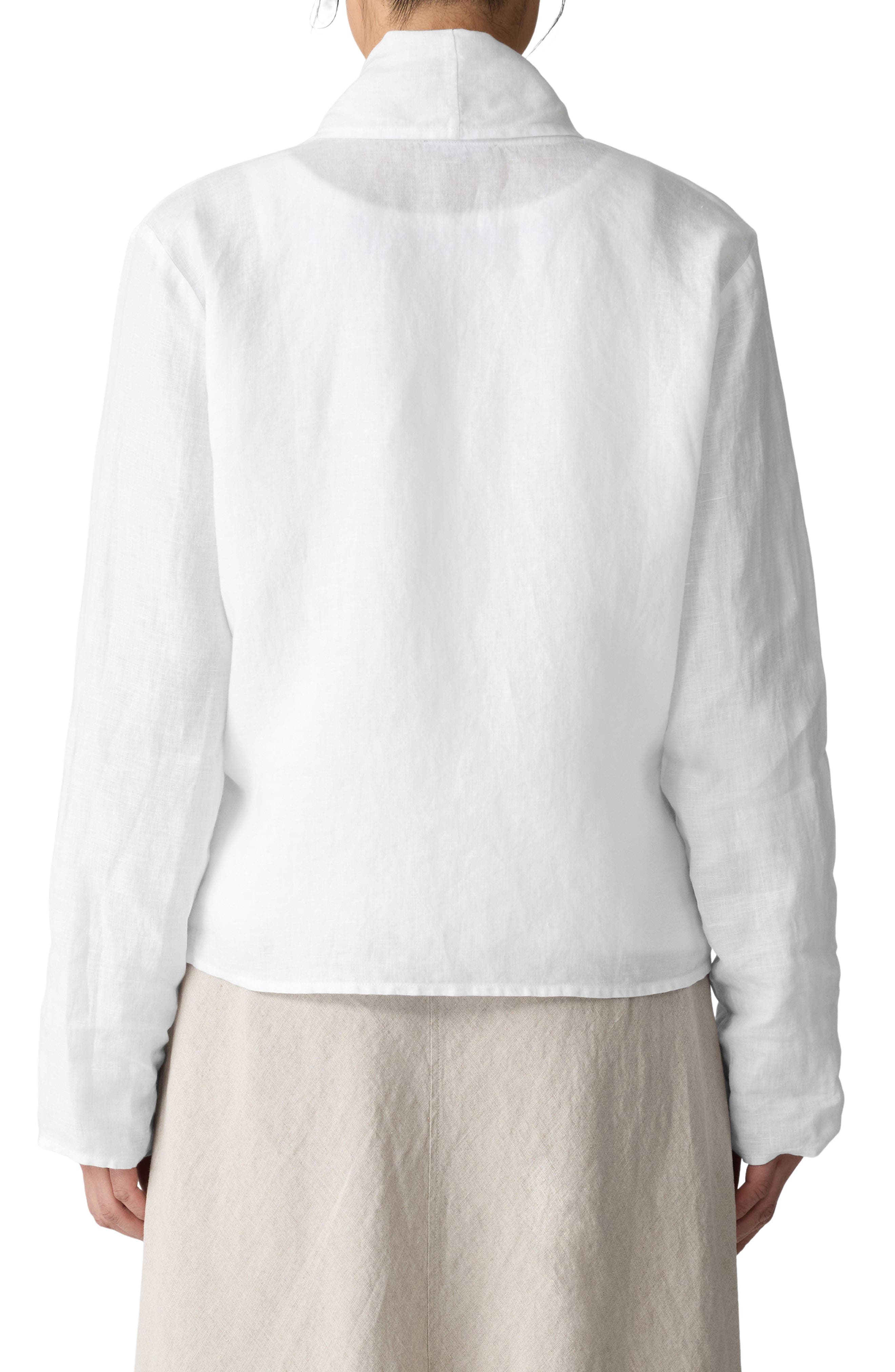 Shawl Collar Open Front Organic Linen Jacket - image 4