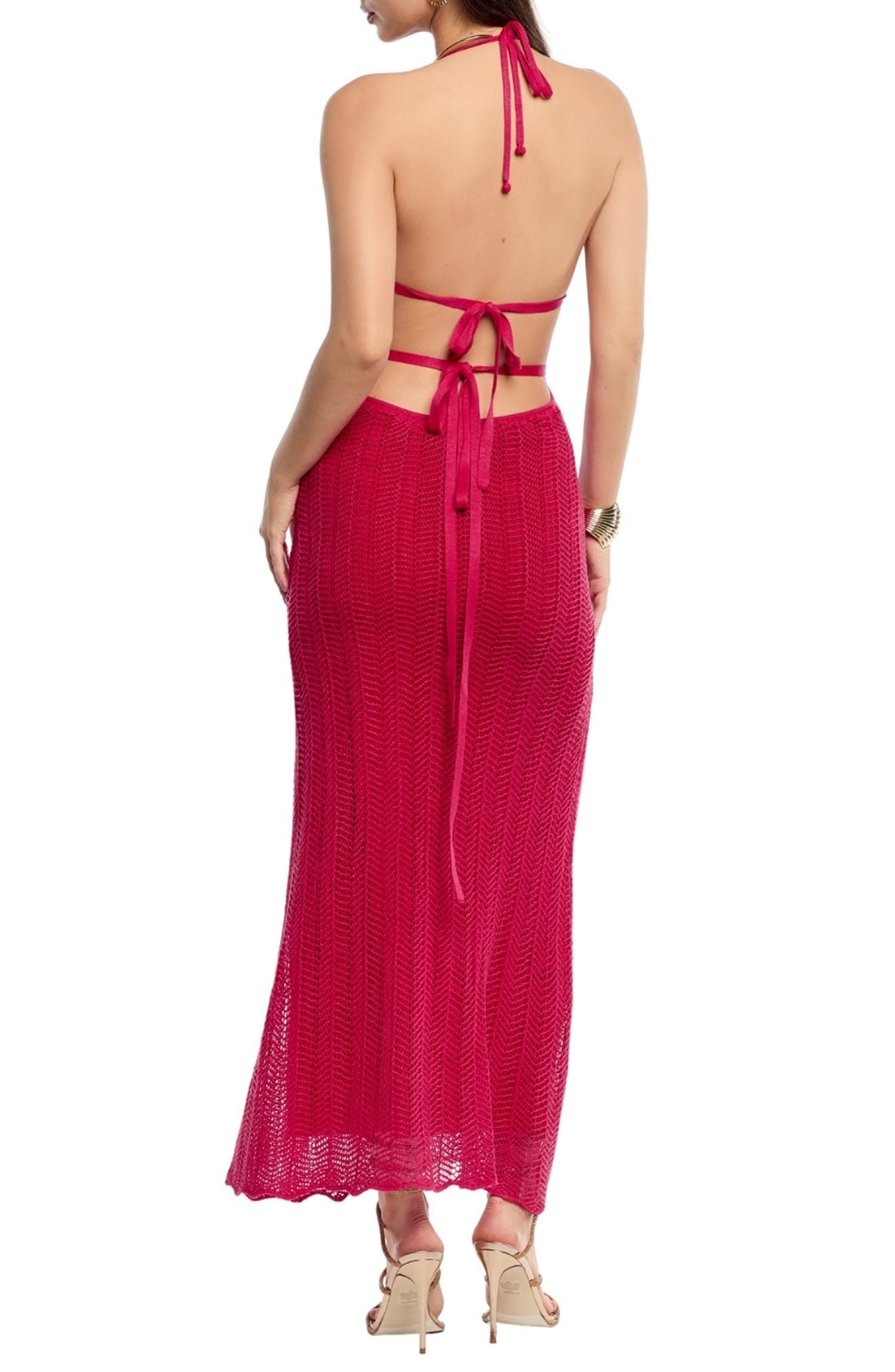Ariel Crochet Halter Maxi Dress - image 2