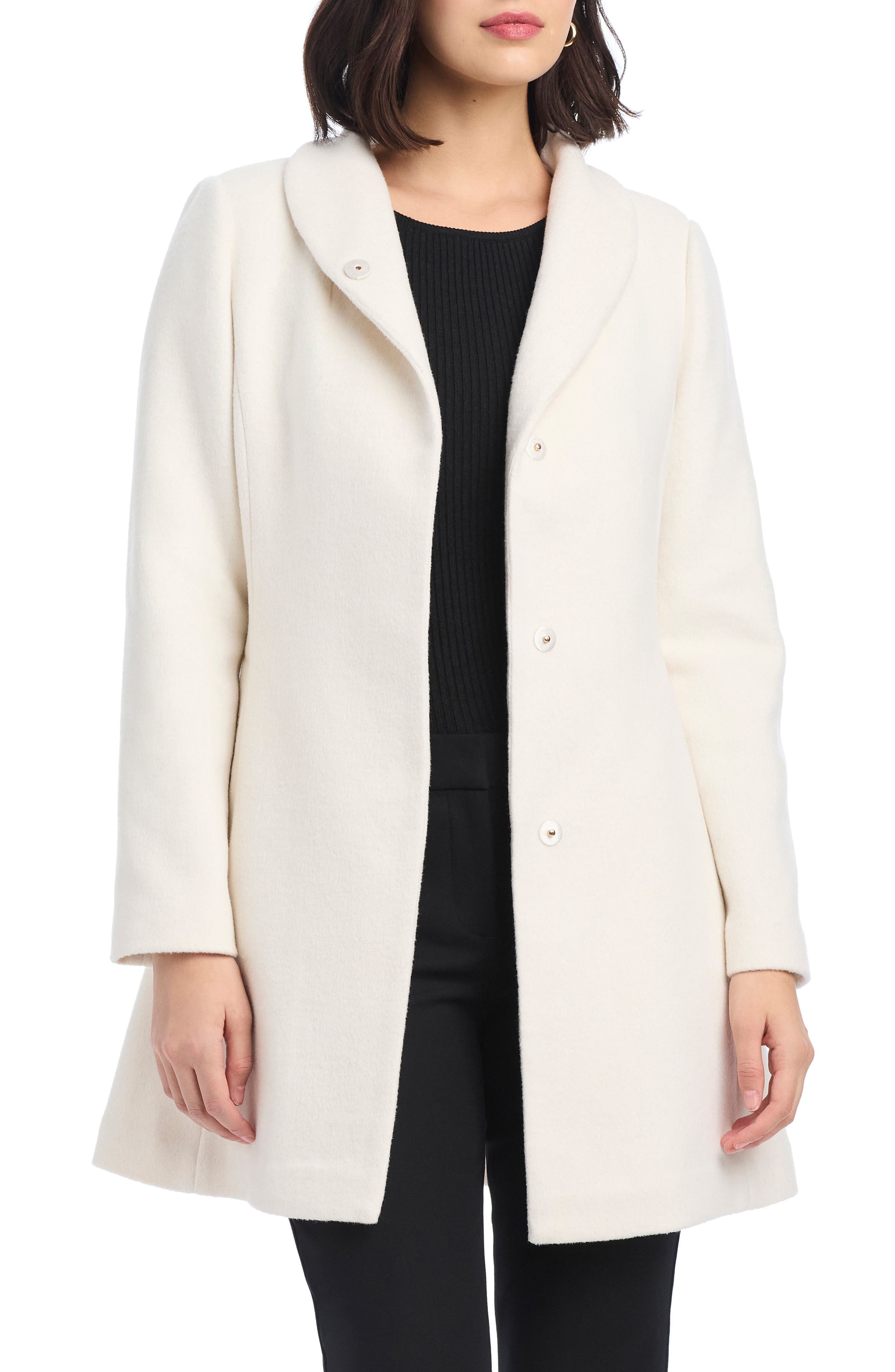 high neck belted coat - image 1