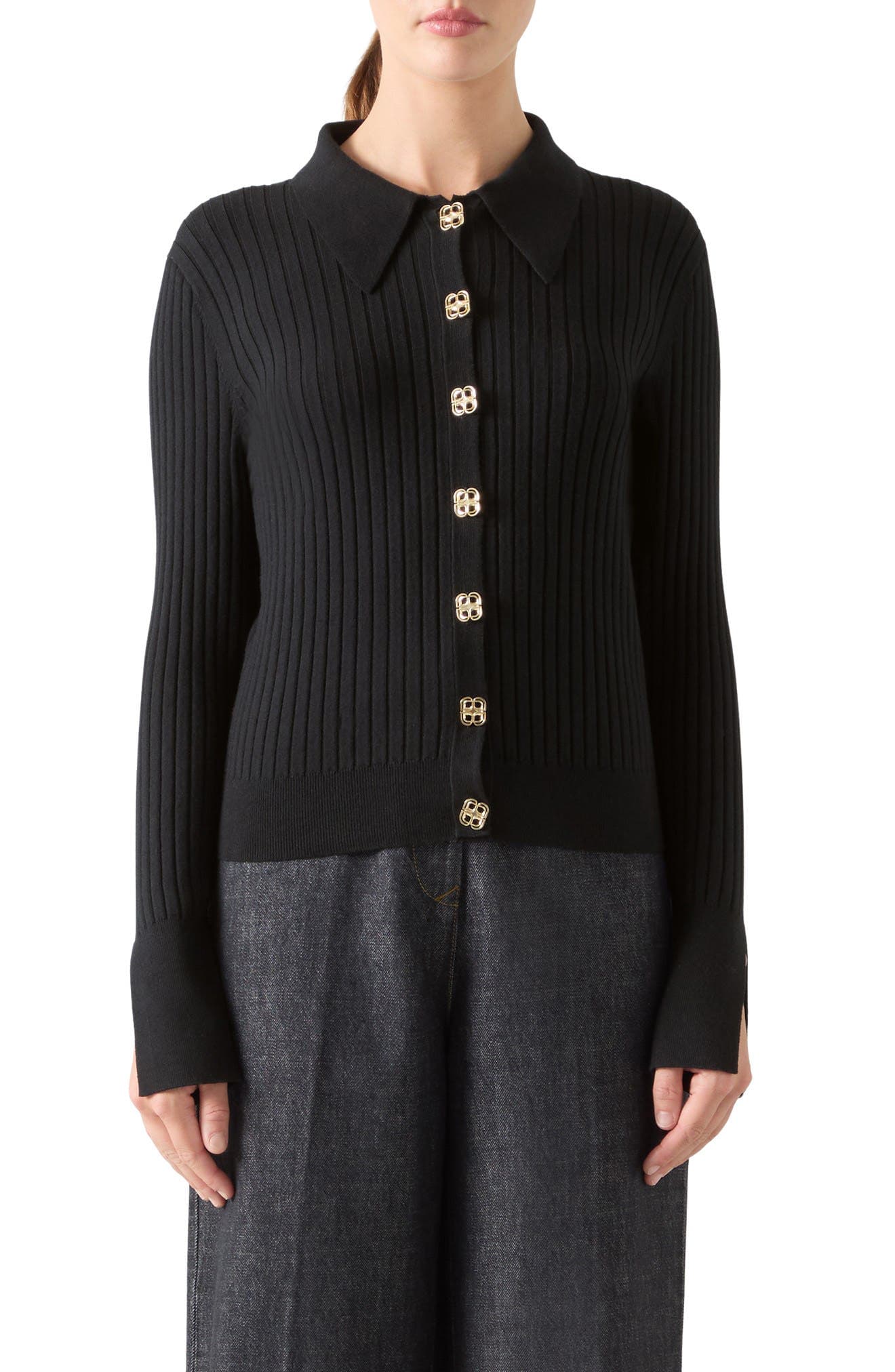 Willow Rib Merino Wool & Cotton Cardigan - image 1