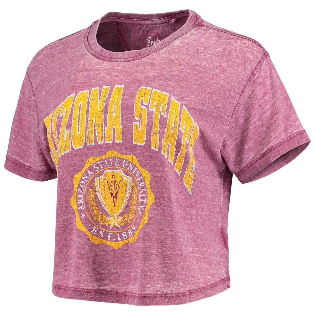 Women's Pressbox Maroon Arizona State Sun Devils Edith Vintage Burnout Crop T-Shirt - image 2