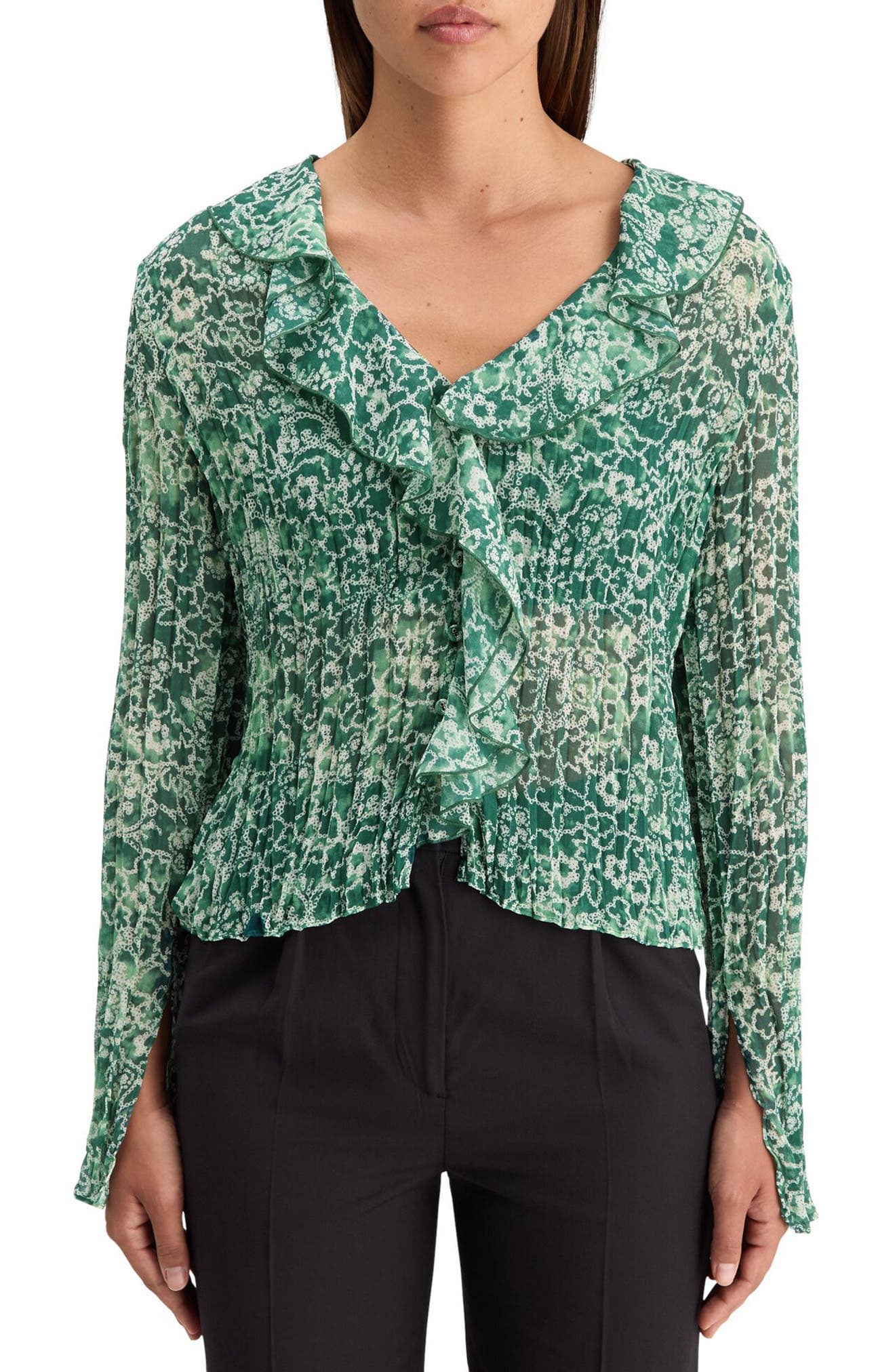 Ruffle Pleated Top - image 1