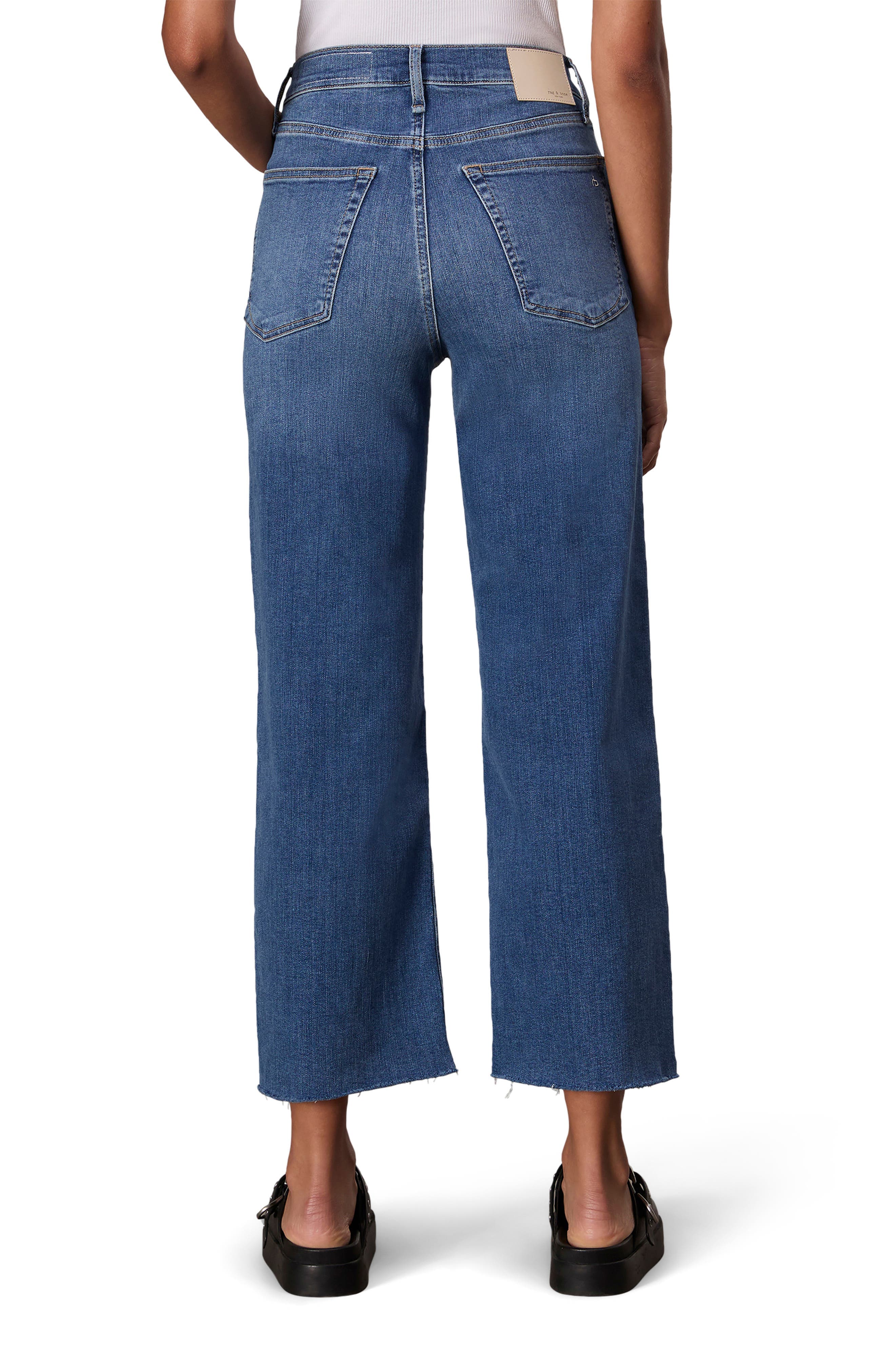 Epic Andi Raw Hem High Waist Ankle Wide Leg Jeans - image 2