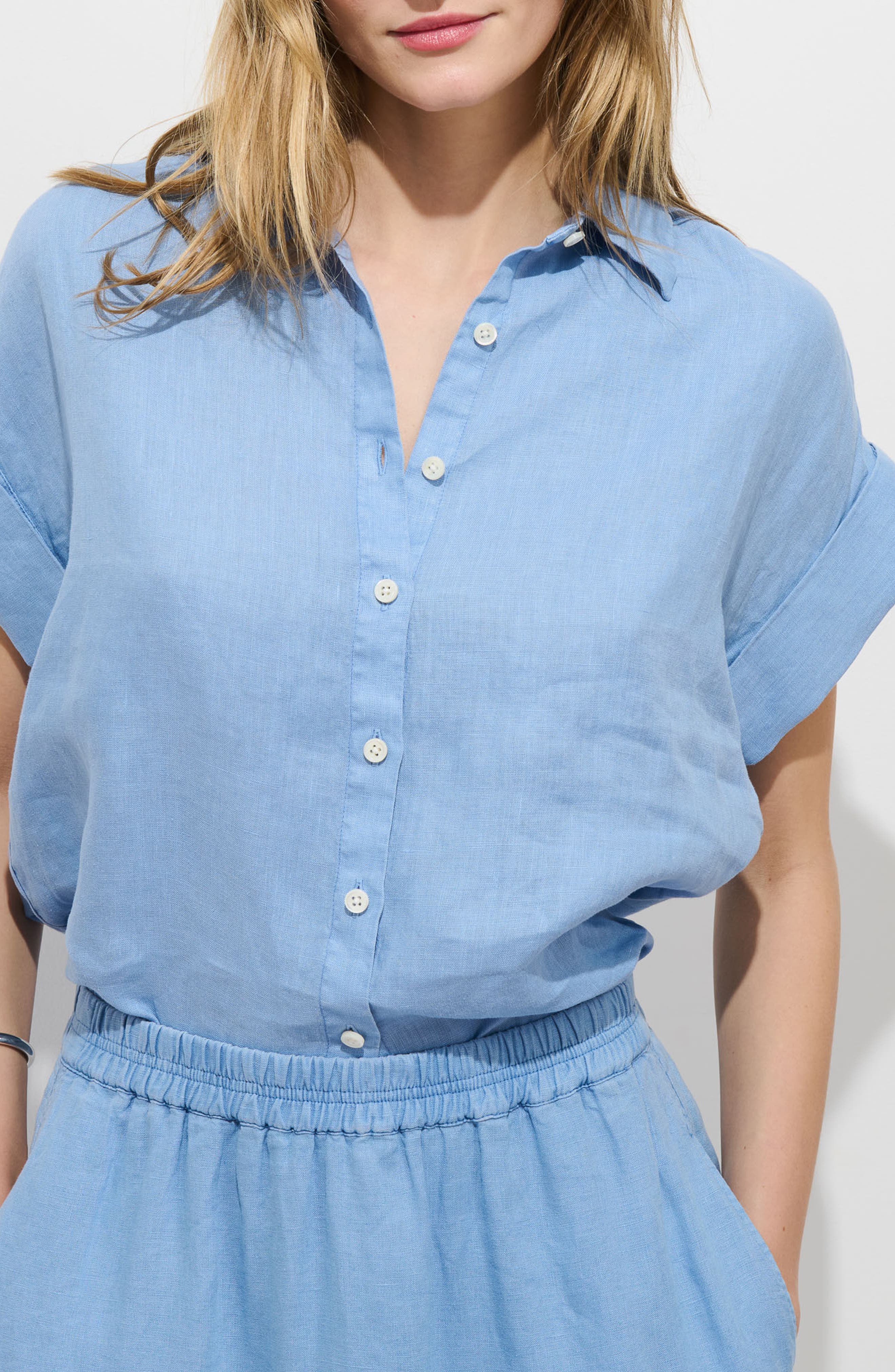 Maddie Linen Short Sleeve Button-Up Shirt - image 5