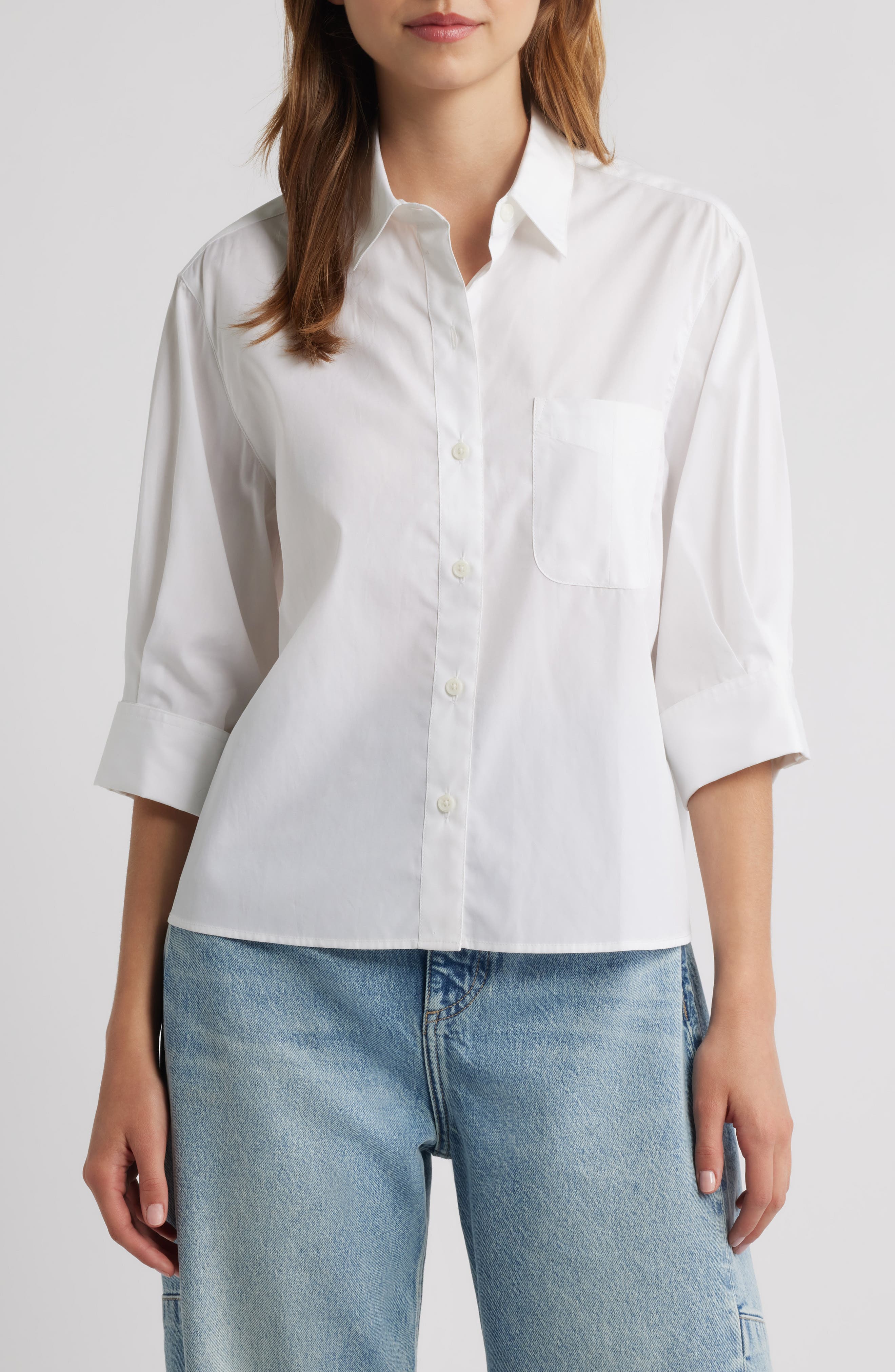Lucia Poplin Button-Up Shirt - image 1