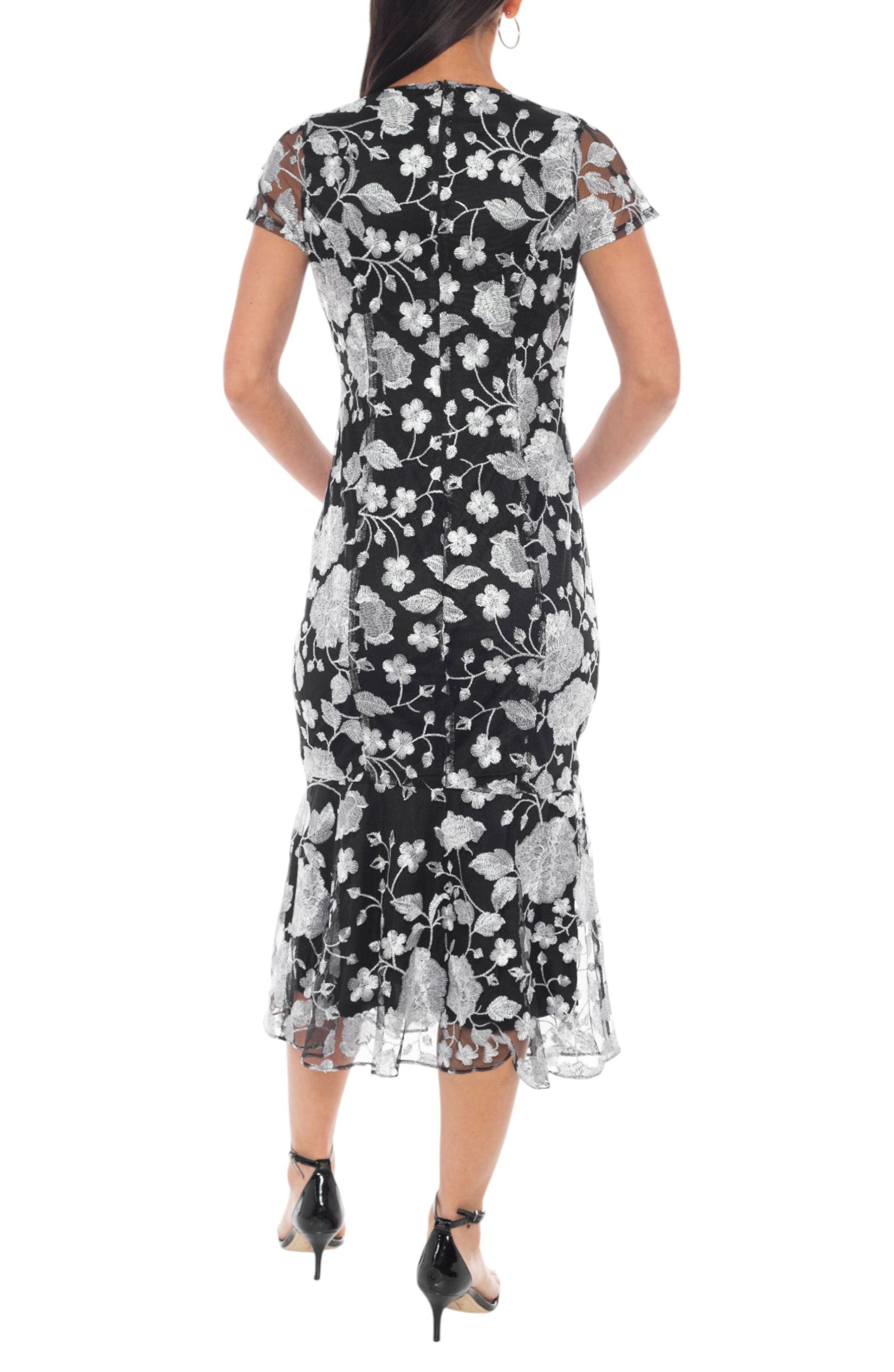 Embroidered Flounce Hem Midi Dress - image 2