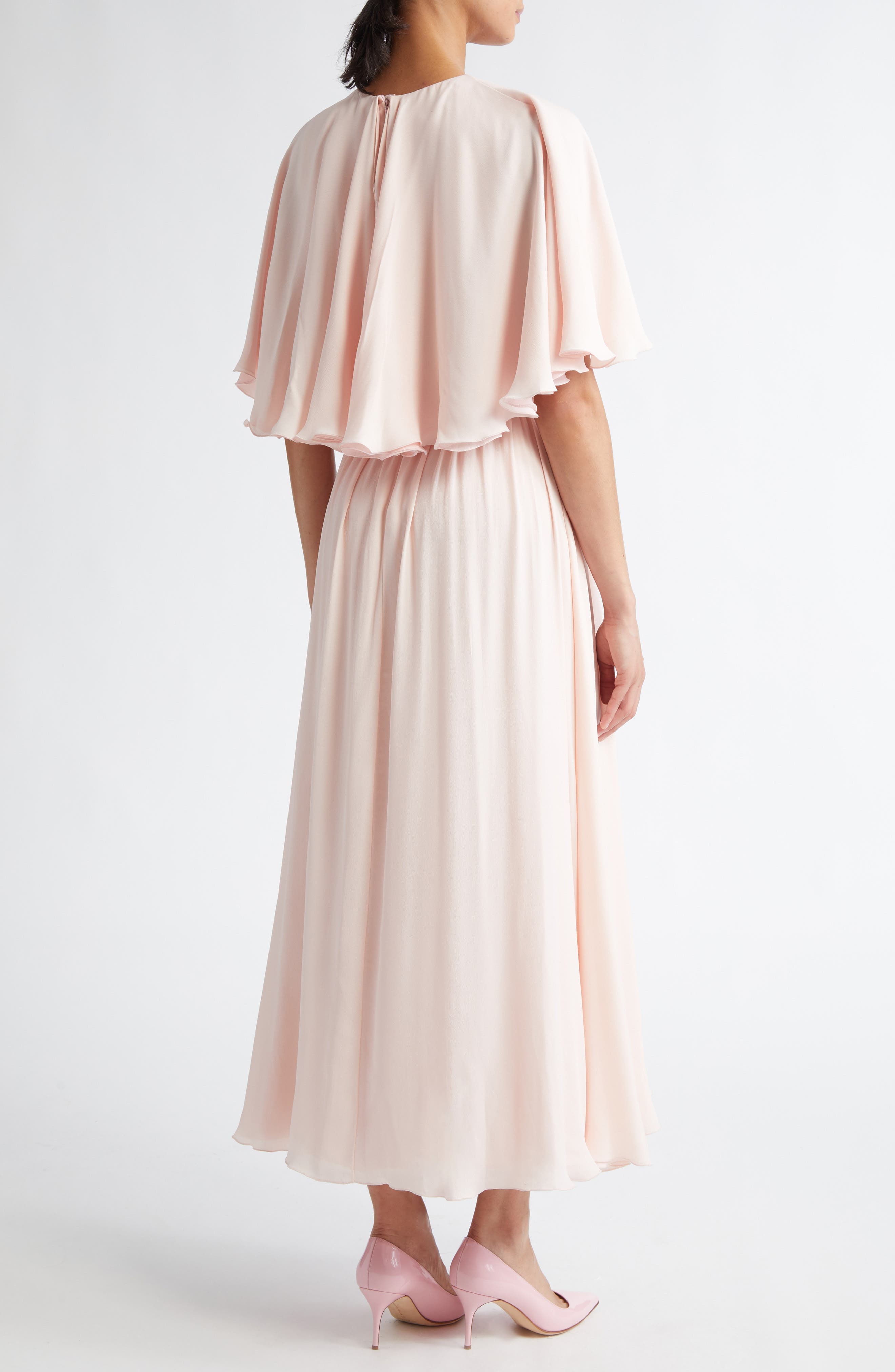Cape Overlay Georgette Dress - image 2