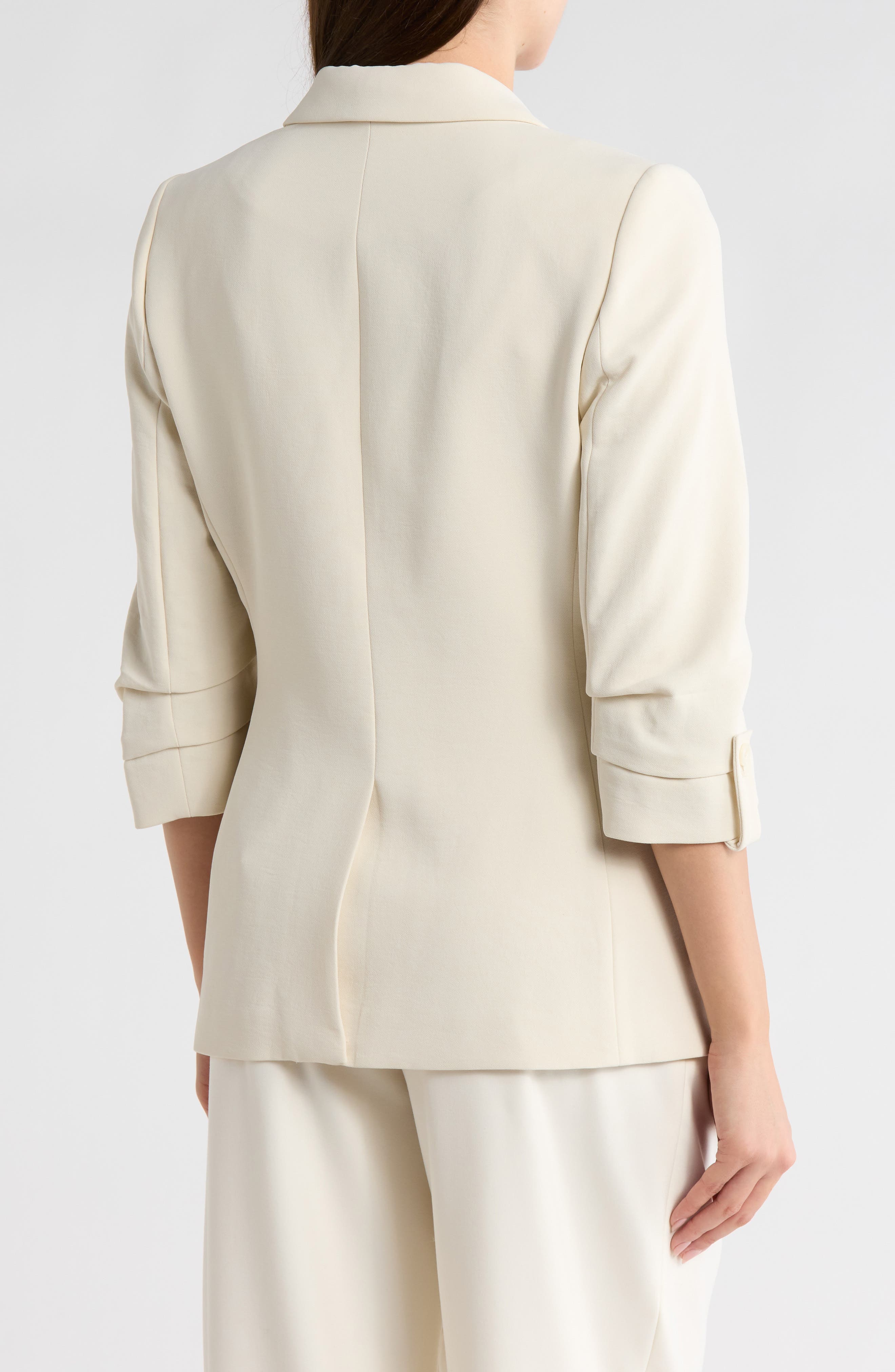 Aero Ruched Sleeve Crepe Blazer - image 2