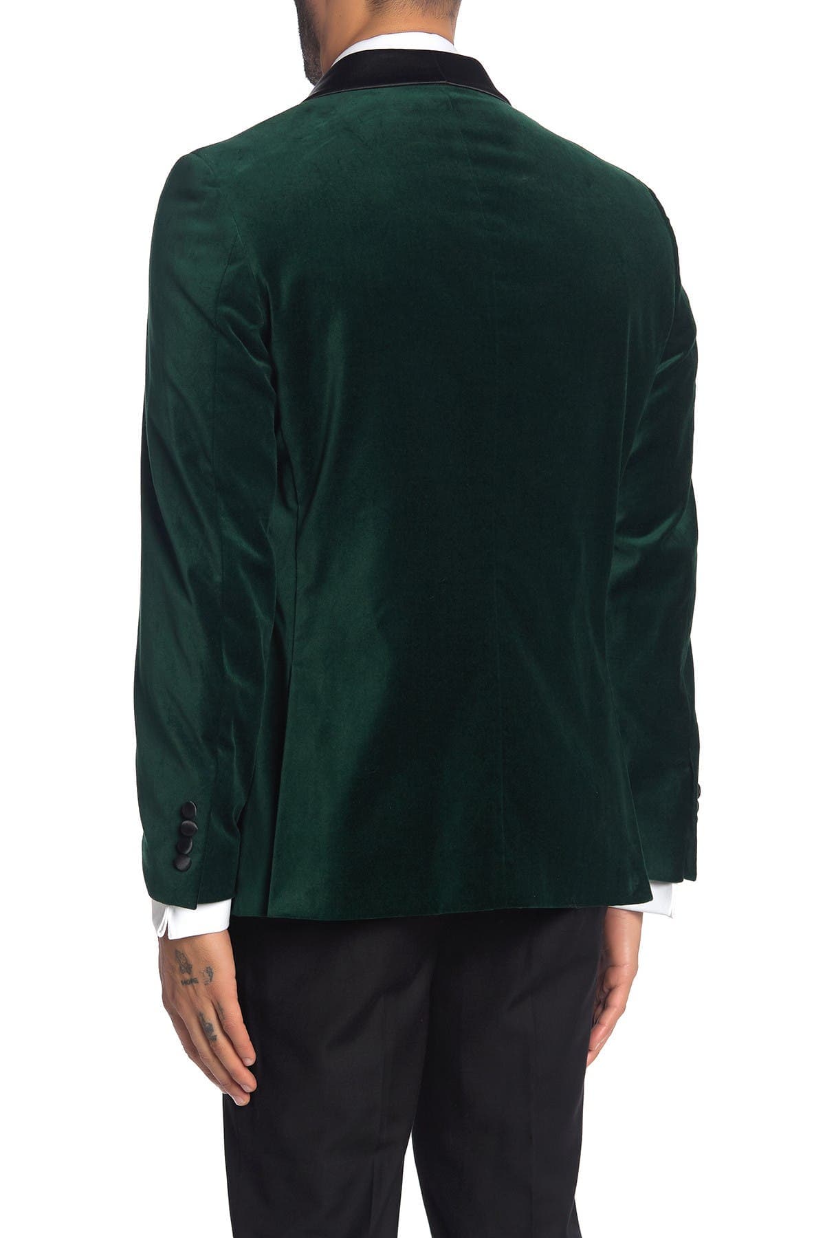 Emerald Shawl Collar One Button Velvet Suit Separate Sport Coat - image 2