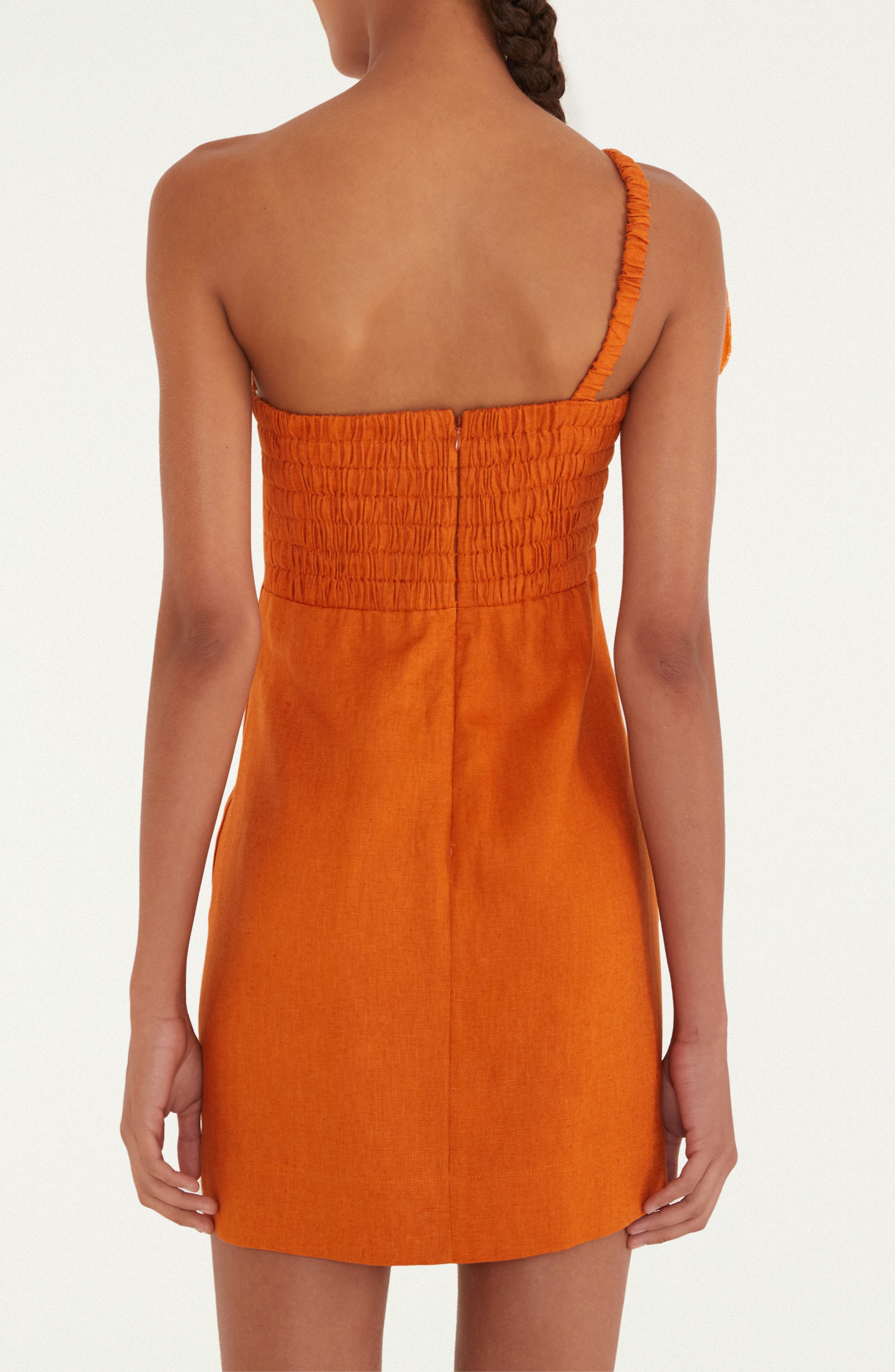 Orange Flower Euroflax Premium Linen Minidress - image 2