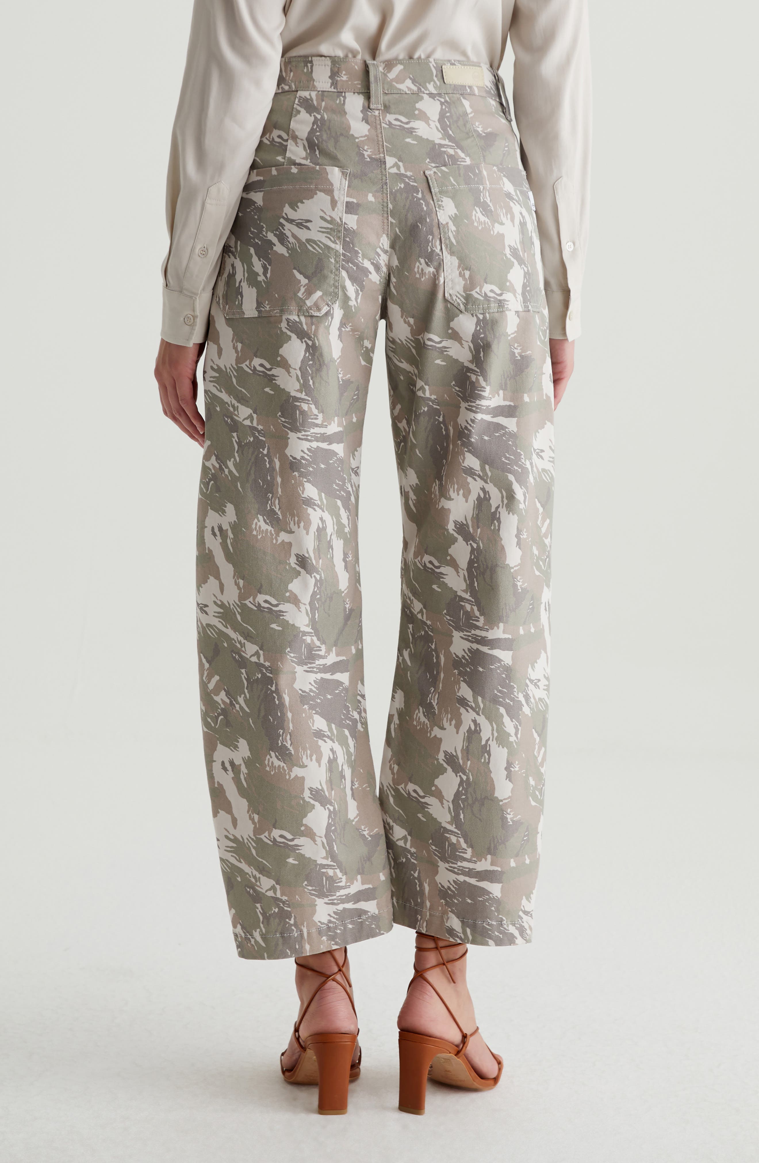 Fiona Camo Print High Waist Barrel Twill Pants - image 2