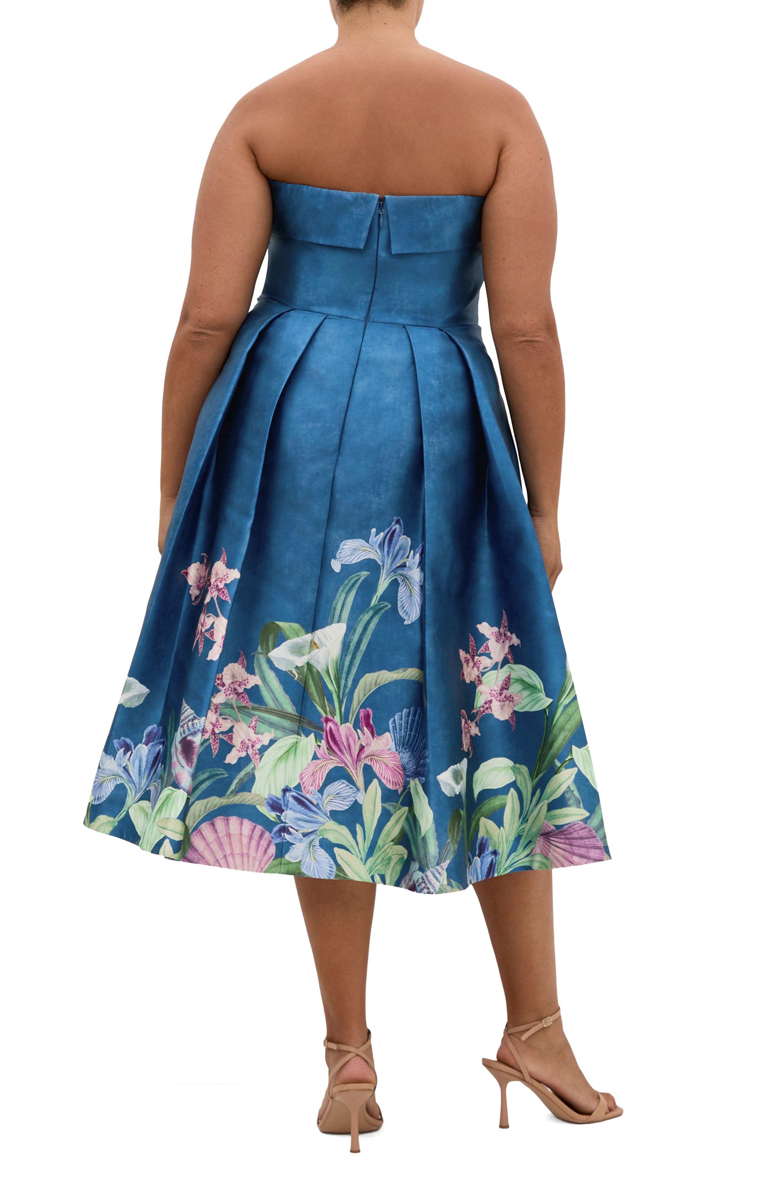 Tiffany Bloom Strapless Fit & Flare Dress - image 2