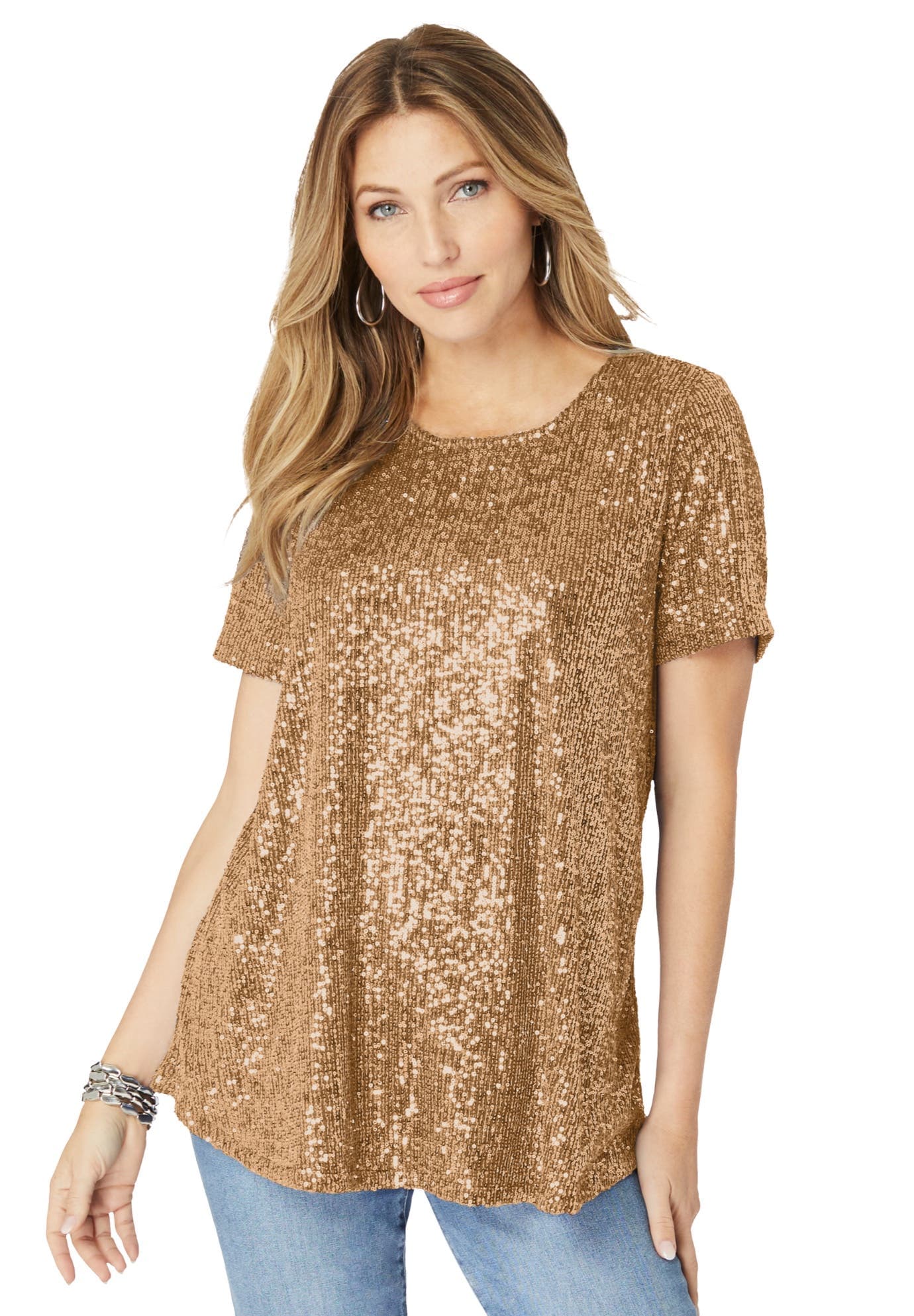 Plus Size Sequin Swing Tee - image 1