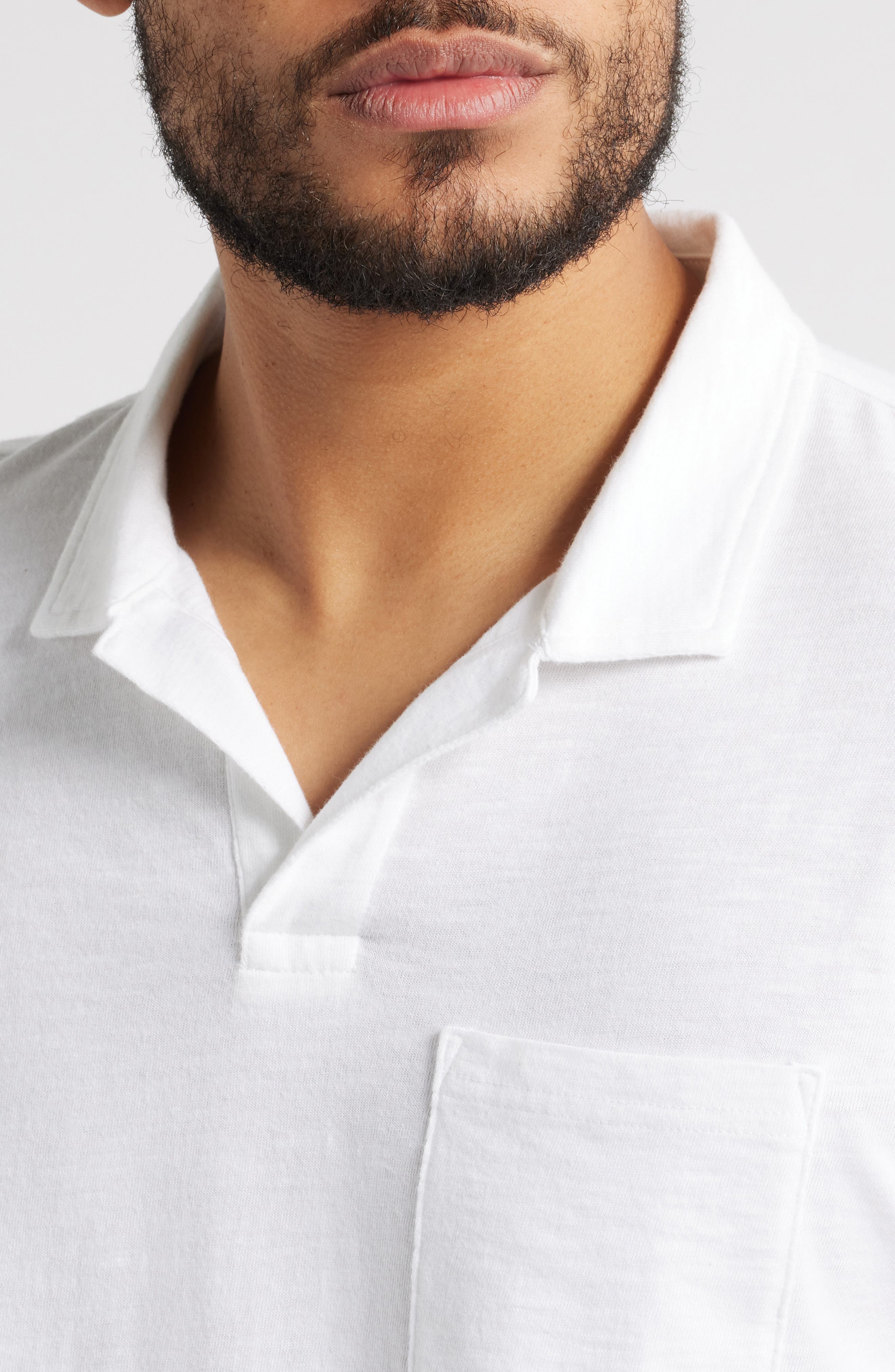 Lived In Johnny Collar Slub Cotton Pocket Polo - image 2