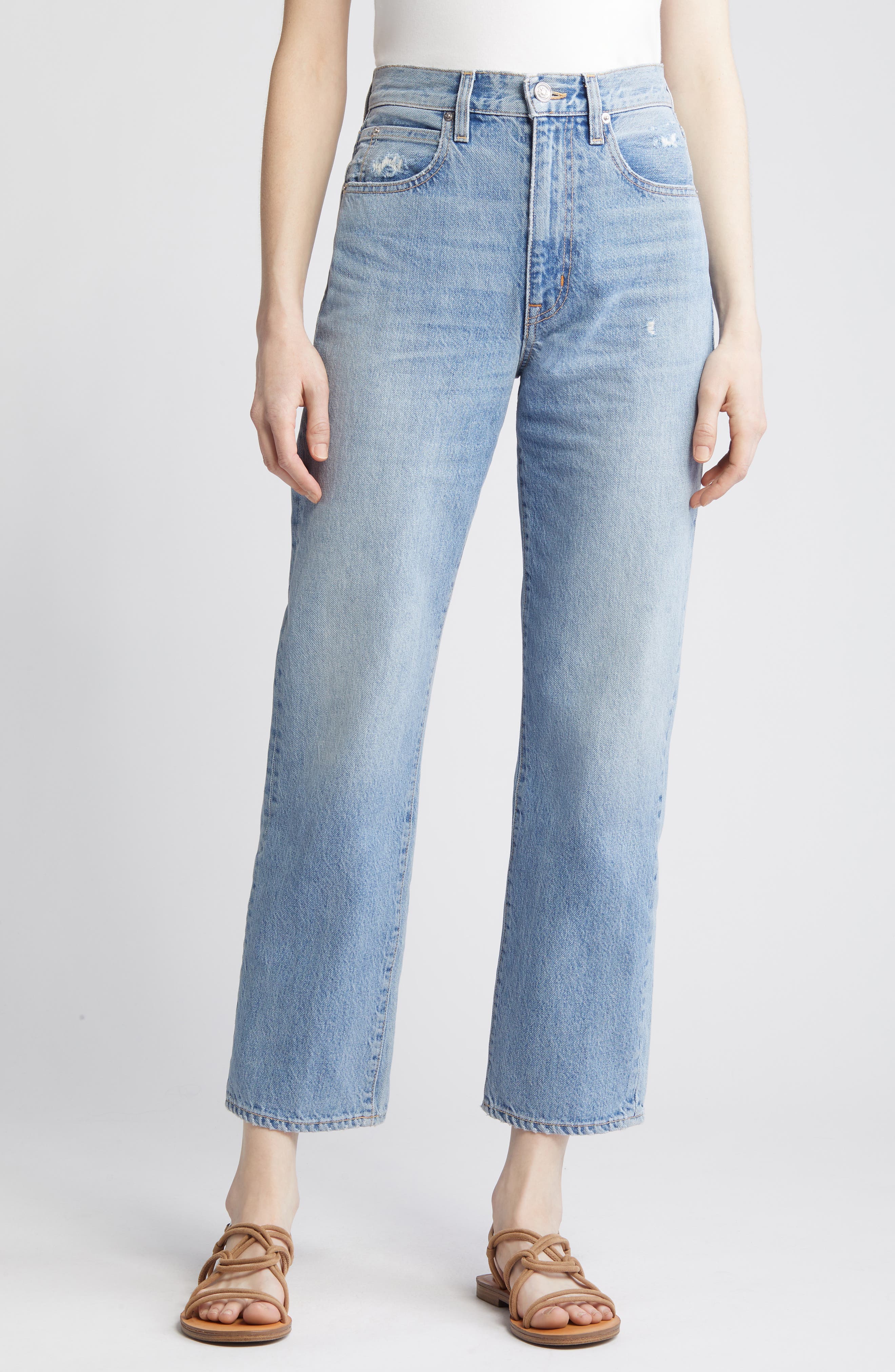 London Distressed High Waist Ankle Jeans - image 1