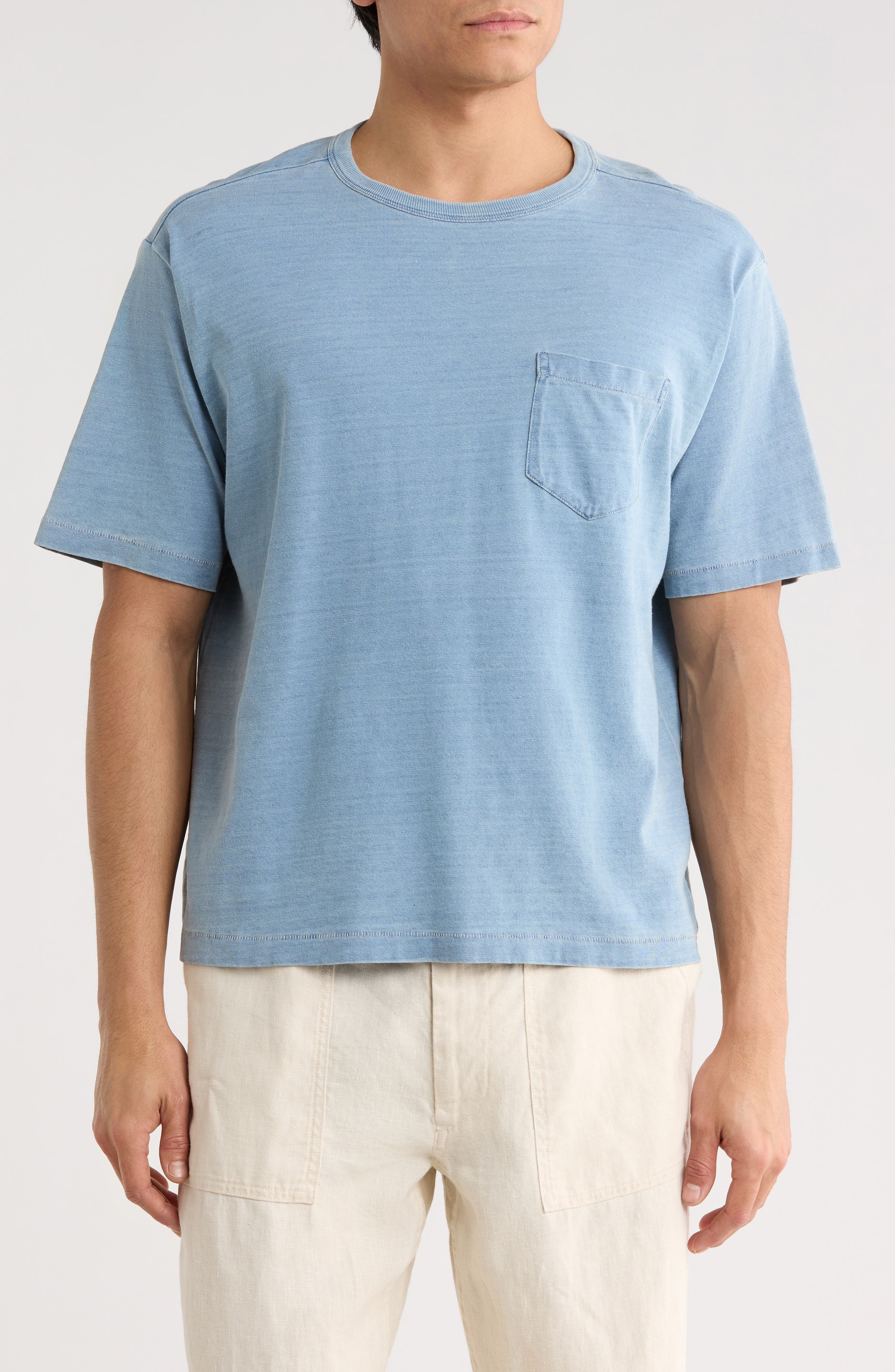 Indigo Dipped Yuma Cotton Blend T-Shirt - image 1