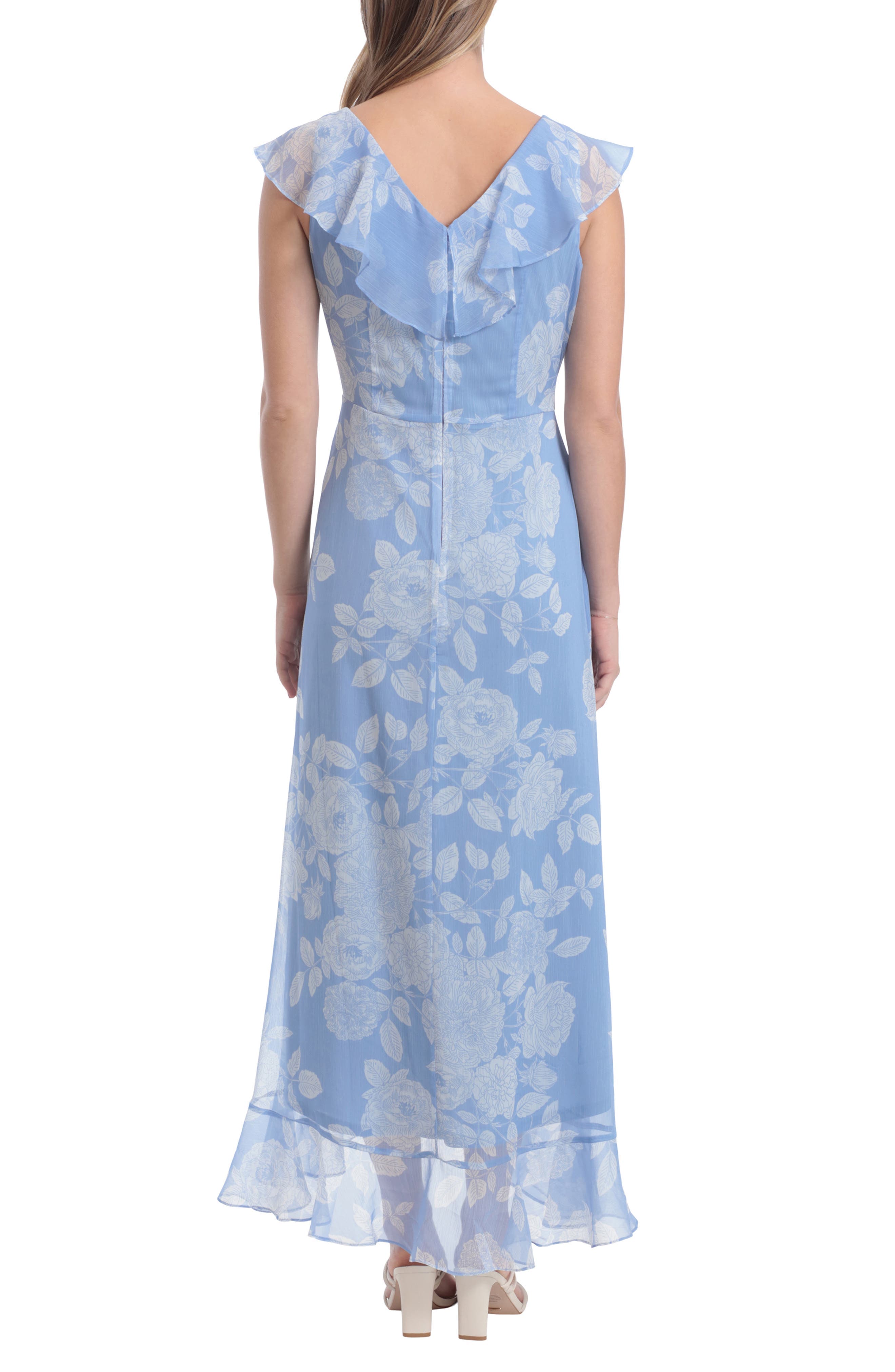 Floral Ruffle Sleeveless Faux Wrap Maxi Dress - image 4