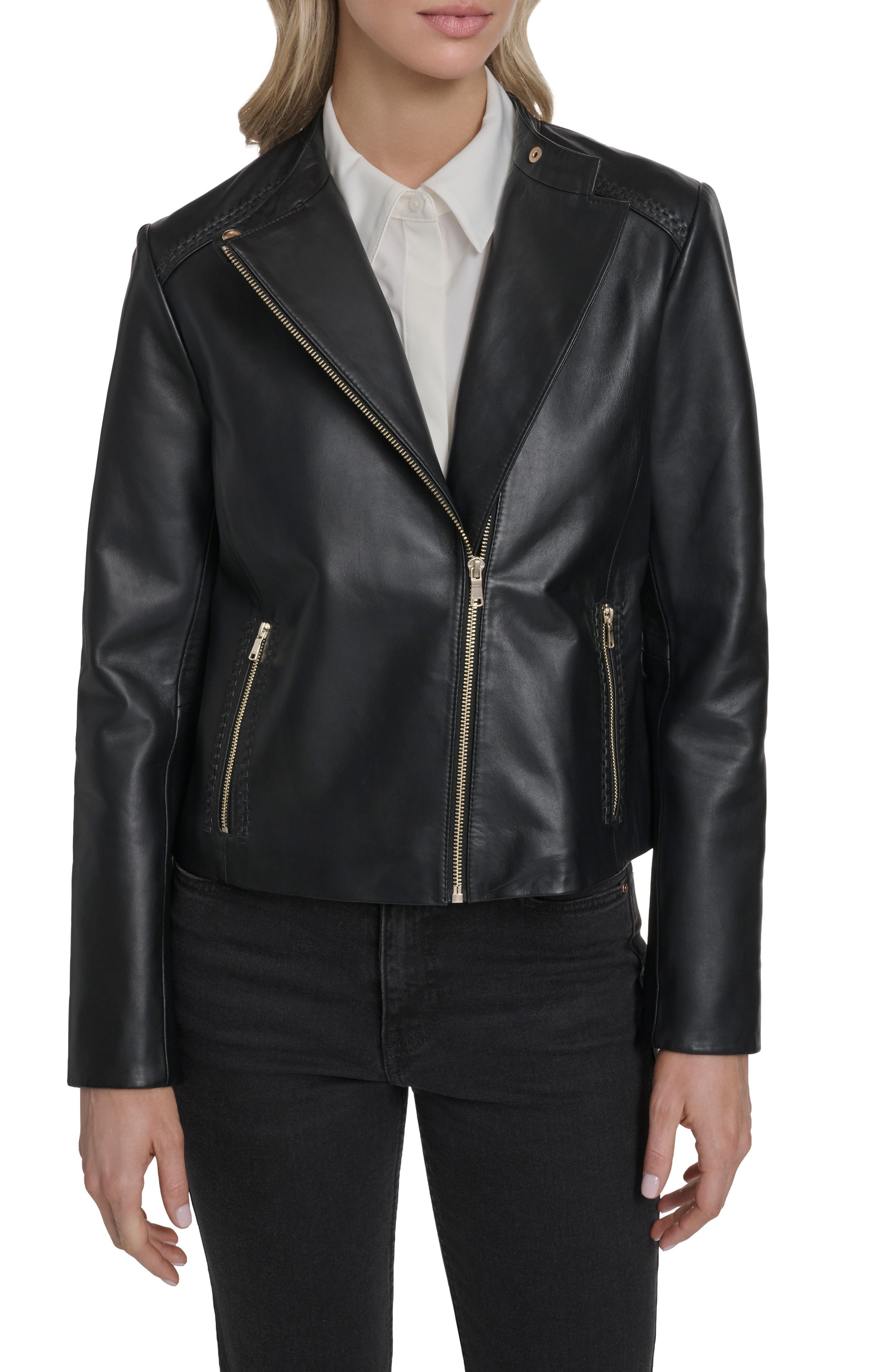 Band Collar Racer Jacket - image 1