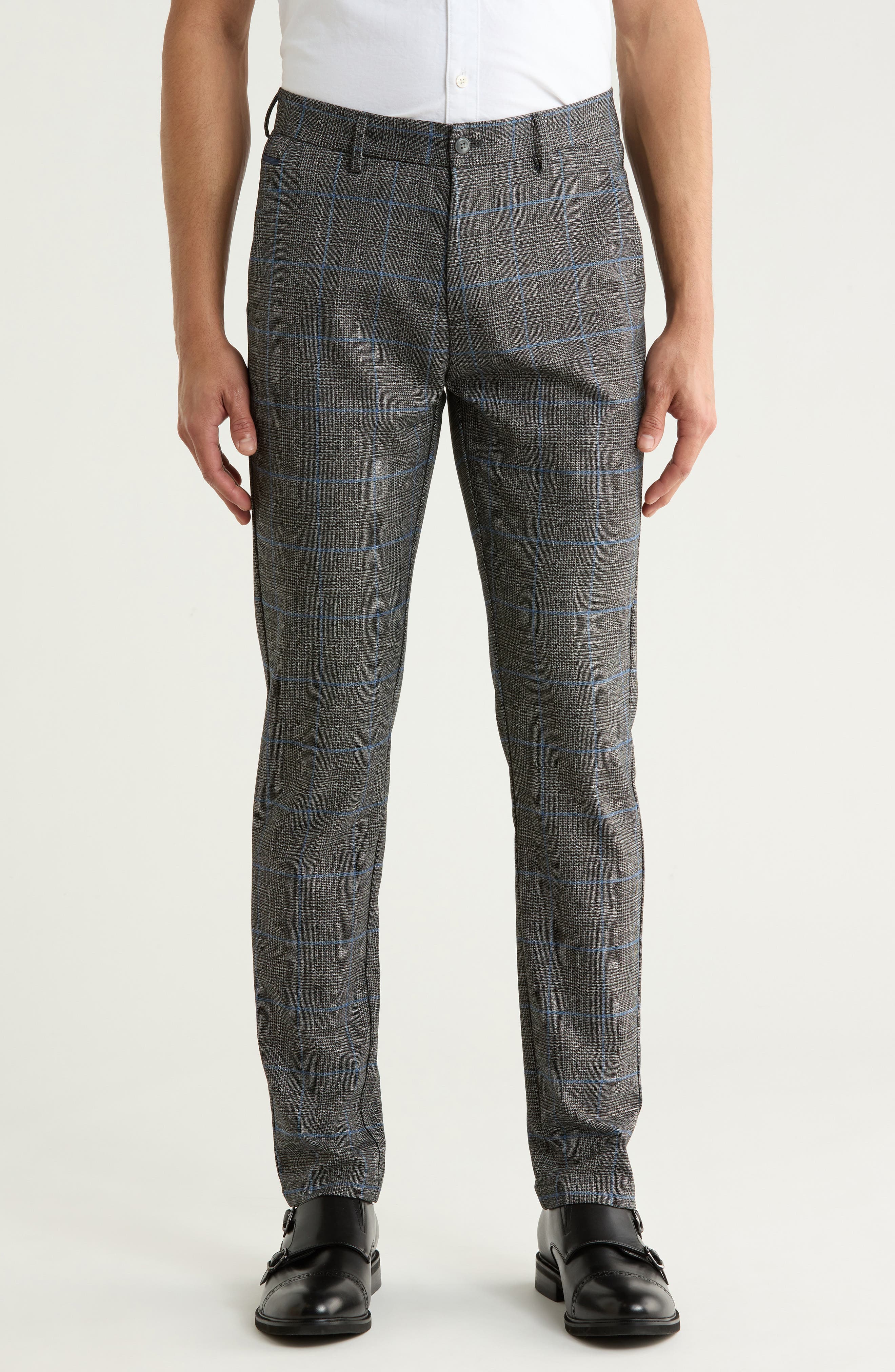 Plaid Straight Leg Trousers - image 1