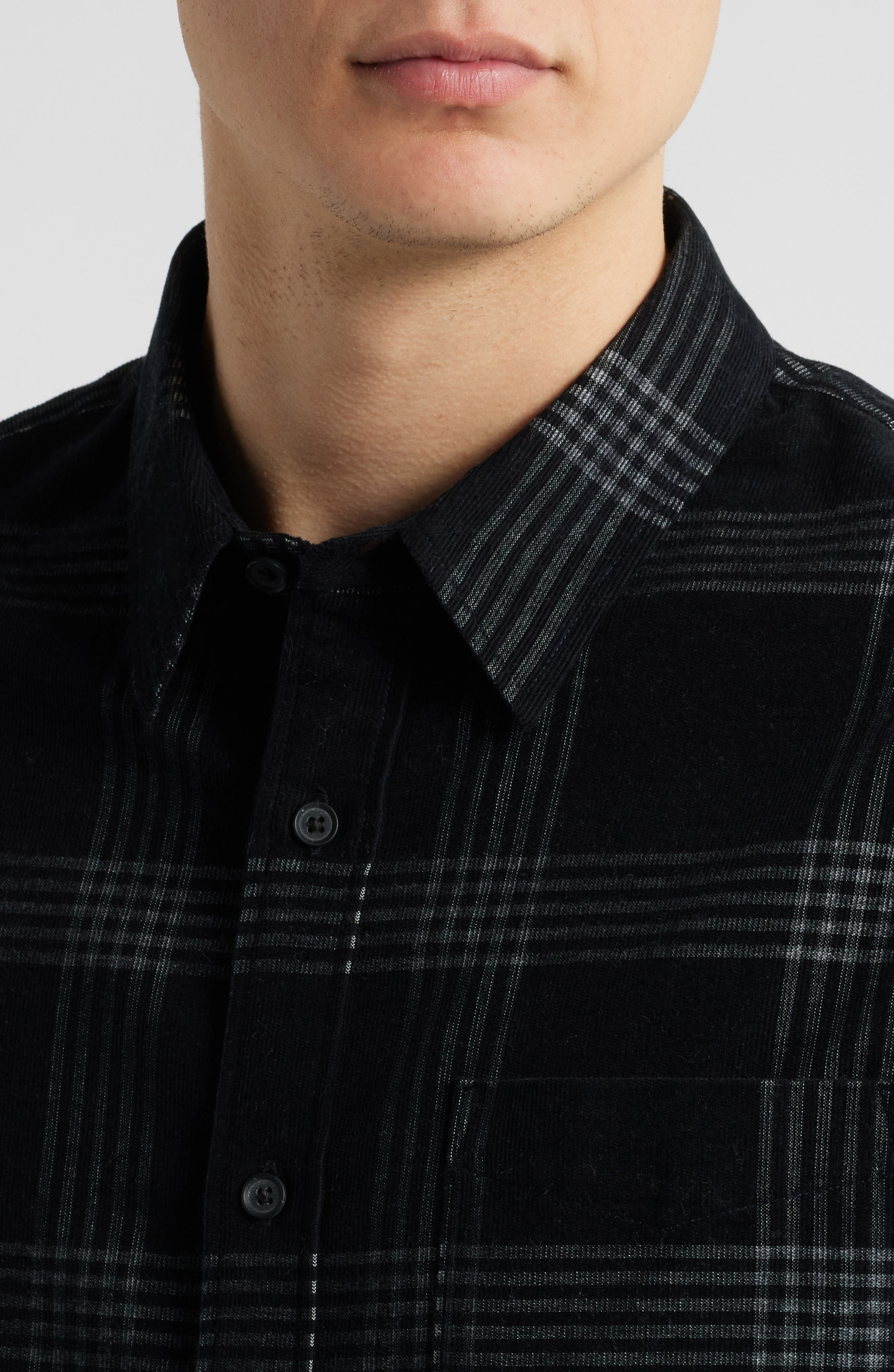Plaid Corduroy Button-Up Shirt - image 2