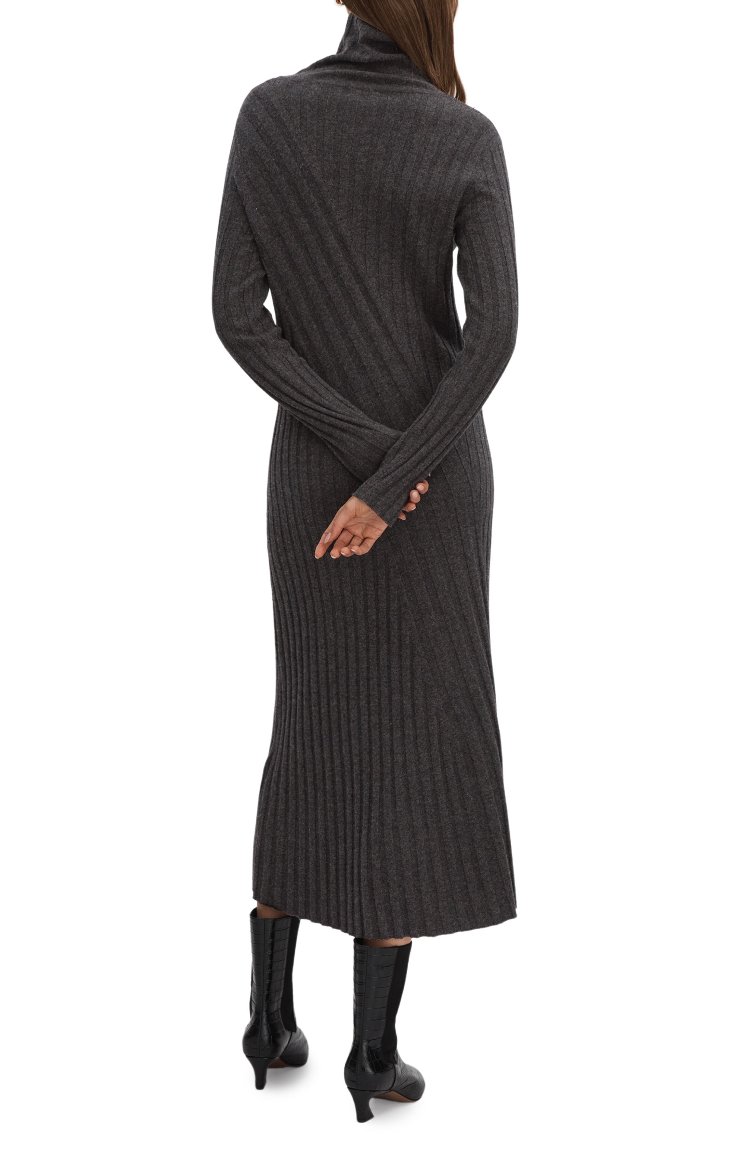 Cady Long Sleeve Wool Blend Rib Sweater Dress - image 2