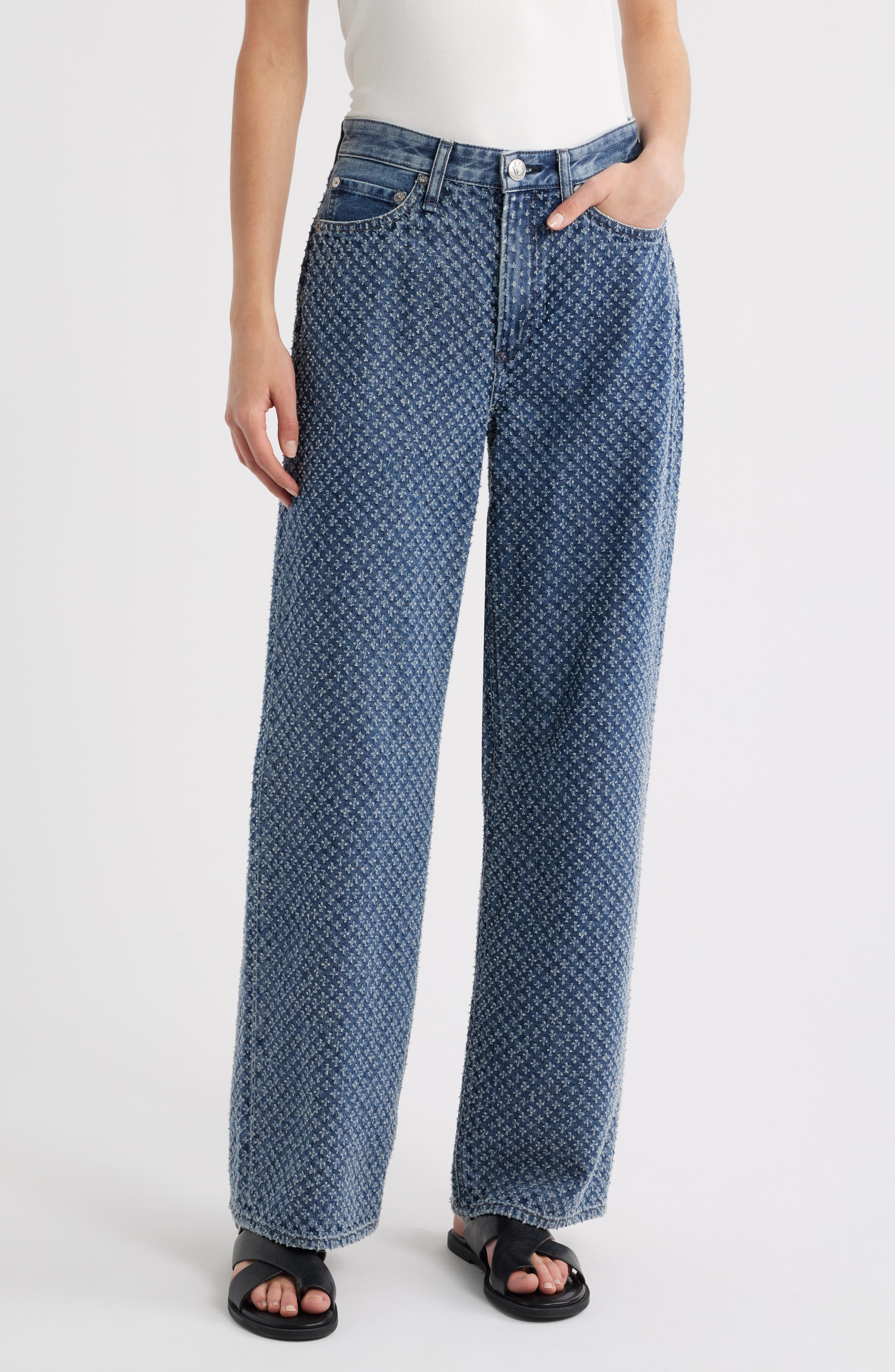 Logan Textured Wide Leg Jeans - image 1