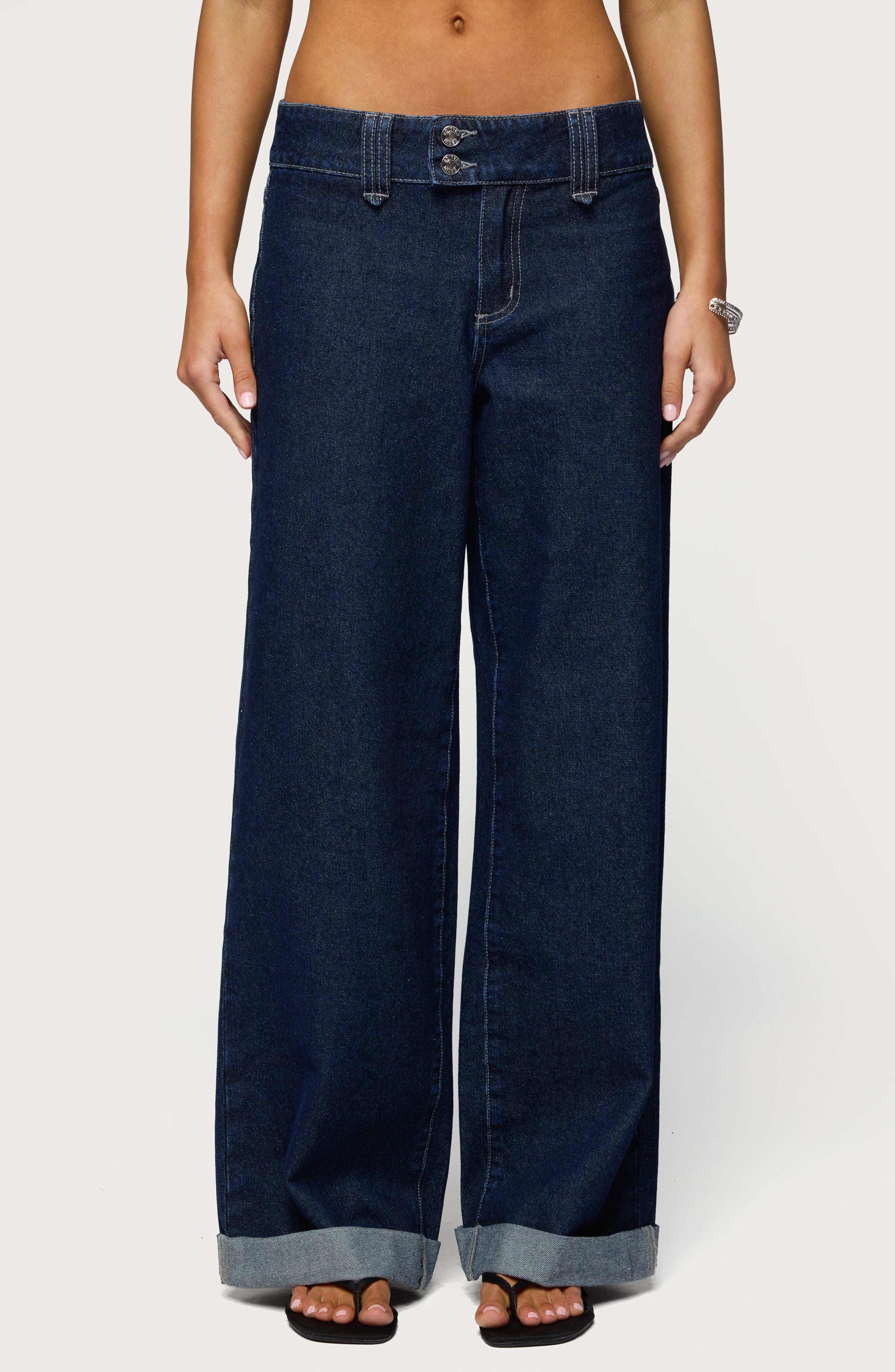 Cuffed Wide Leg Jeans - image 1