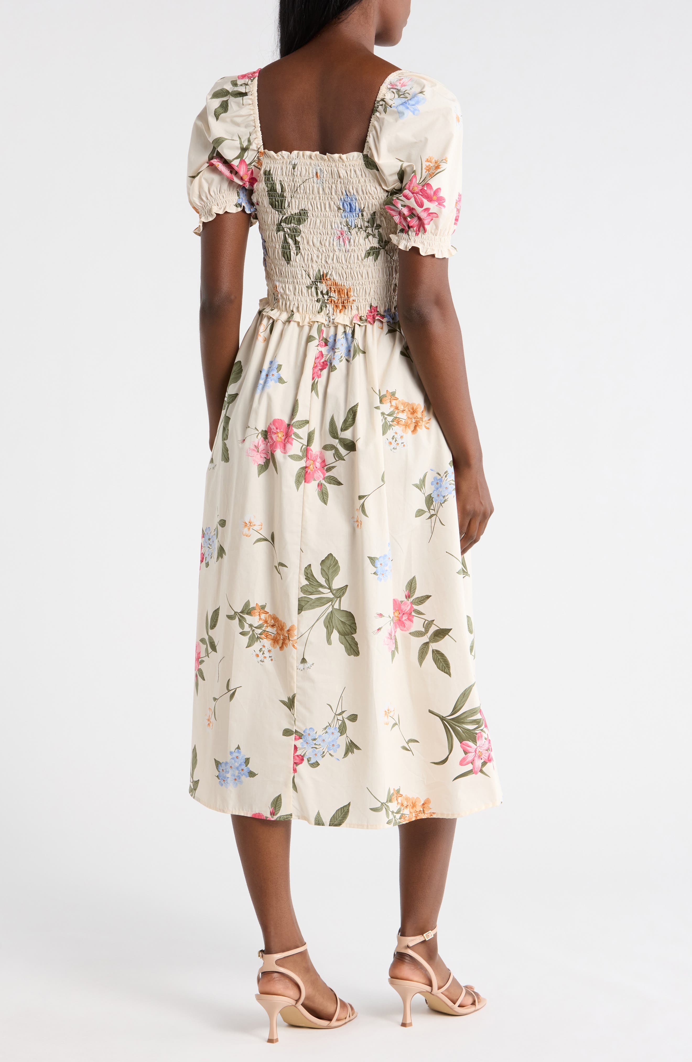 Square Neck Poplin Midi Dress - image 4
