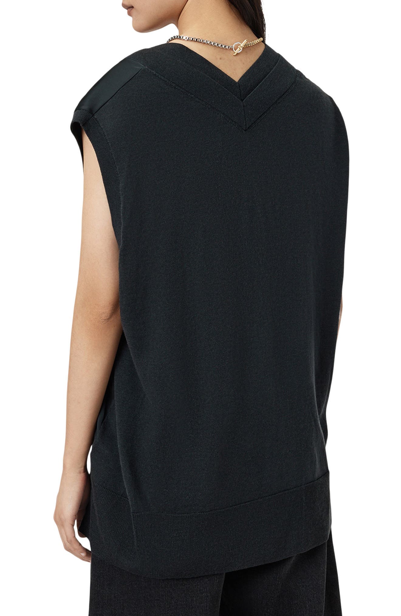 Bern Side Snap Mixed Media Sweater Tank - image 2