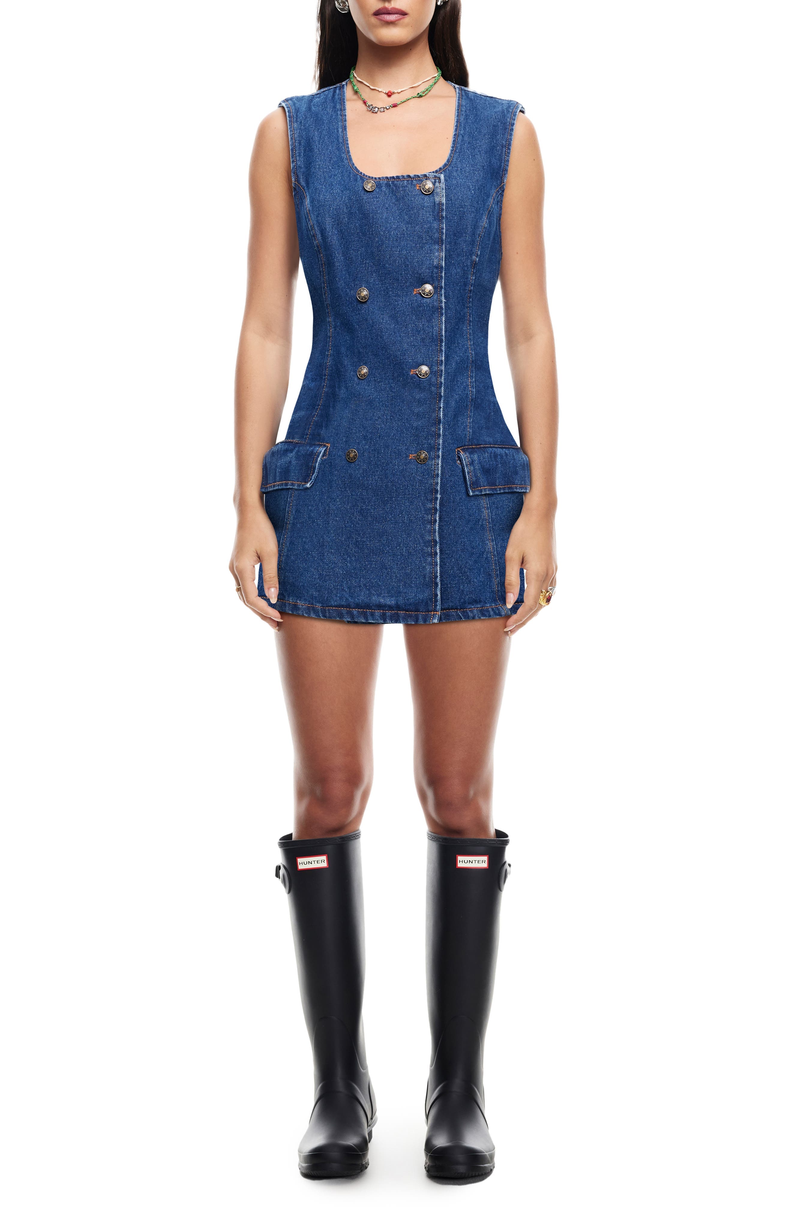 L'Esprit Double Breasted Denim Minidress - image 1