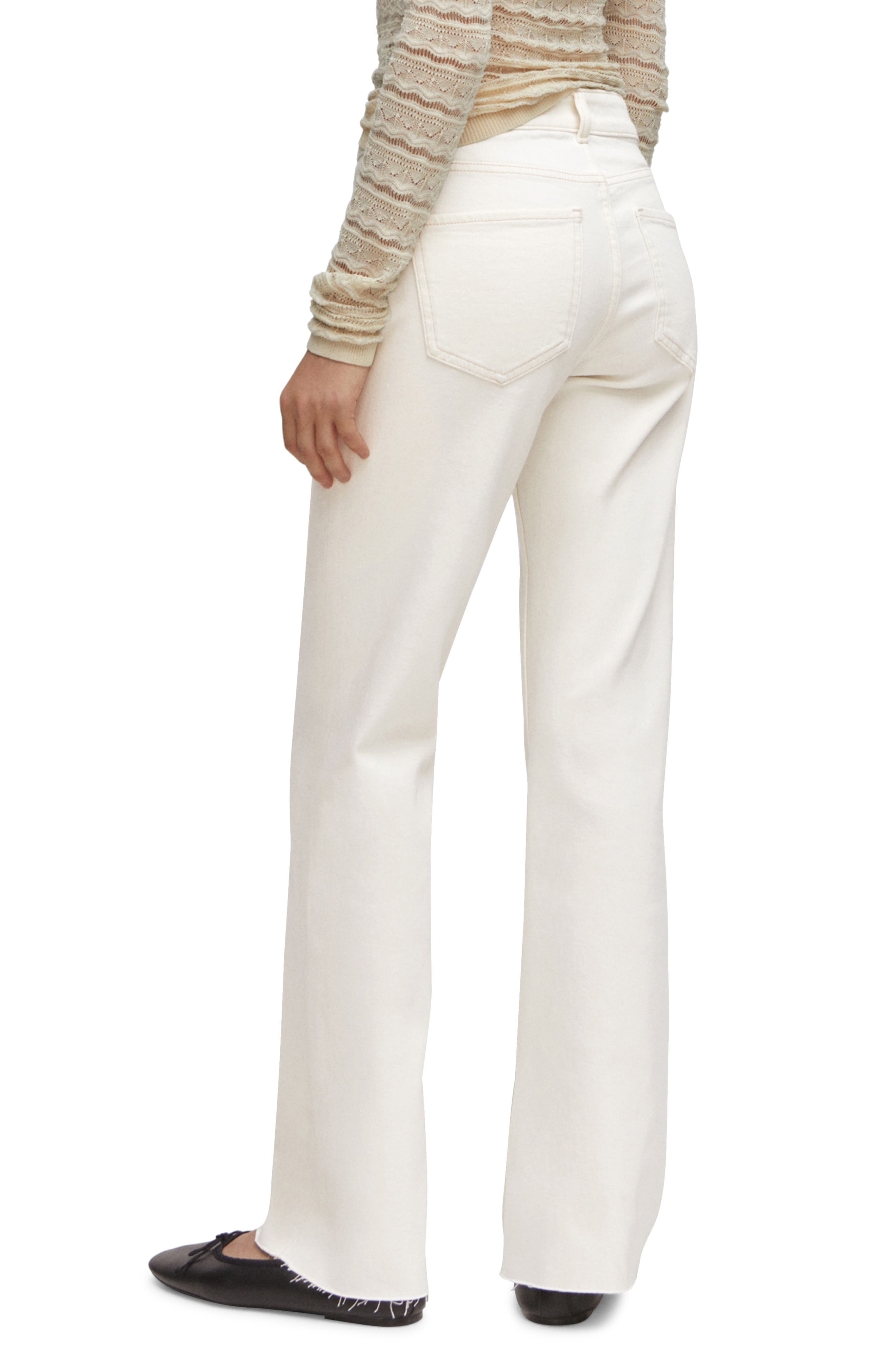 Split Raw Hem Mid Rise Straight Leg Jeans - image 2