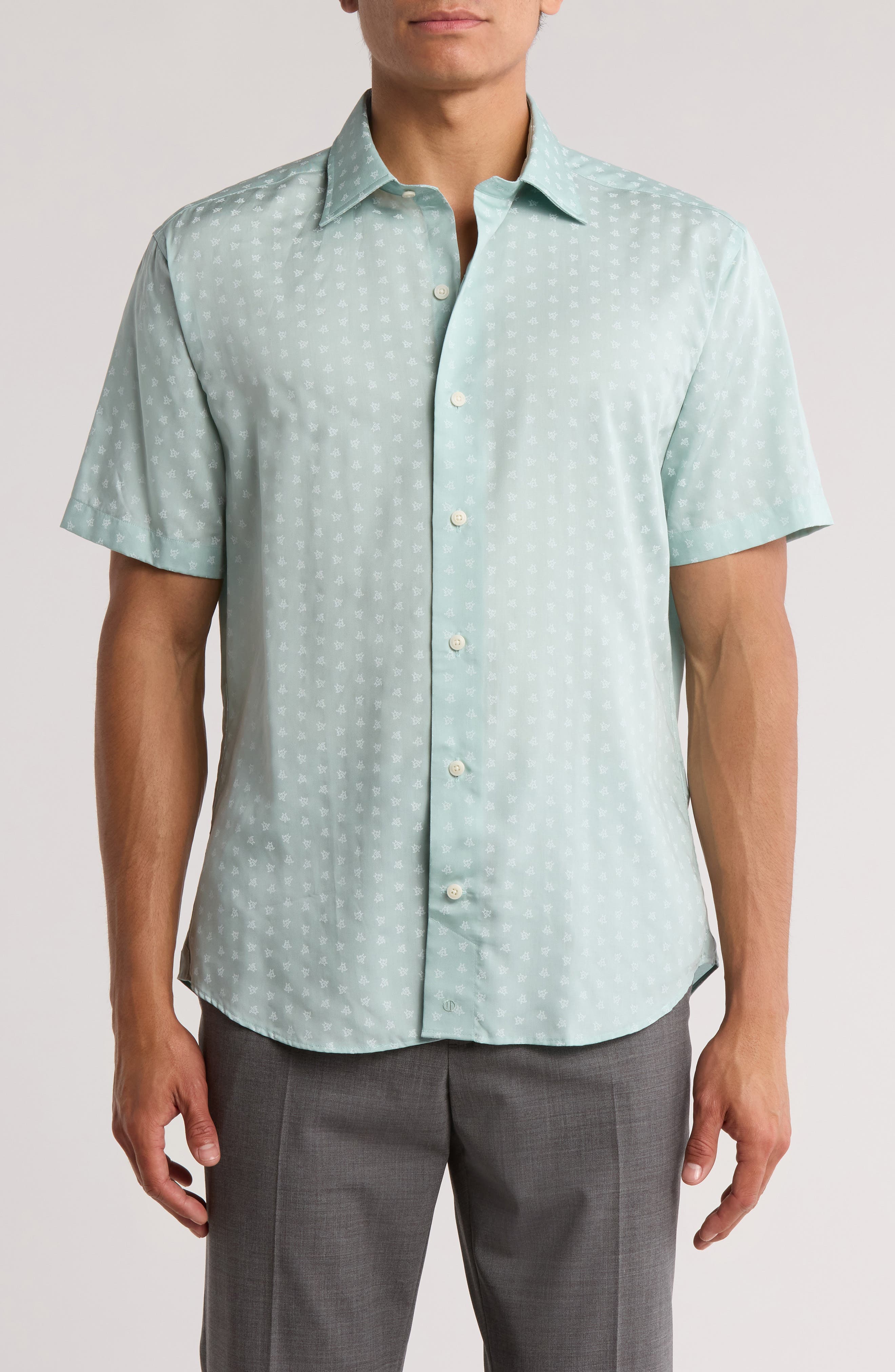 Print Short Sleeve Sport Shirt - image 1