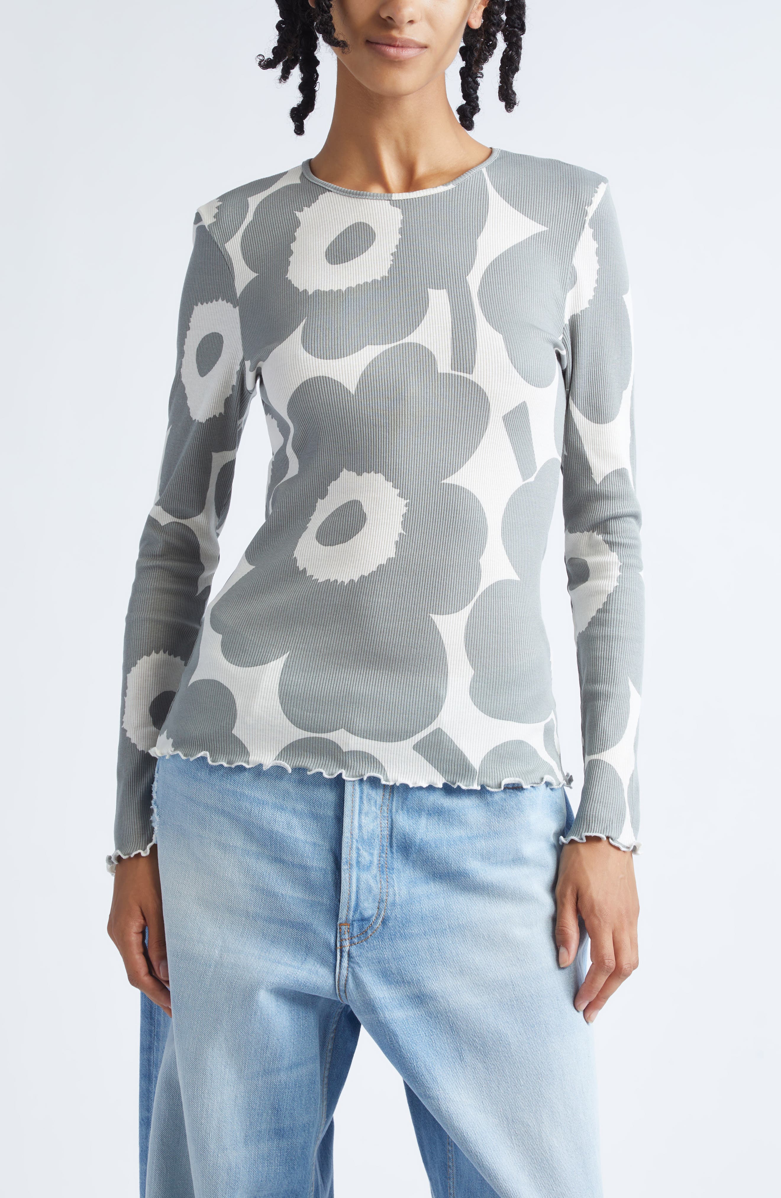 Floraali Unikko Rib Top - image 1
