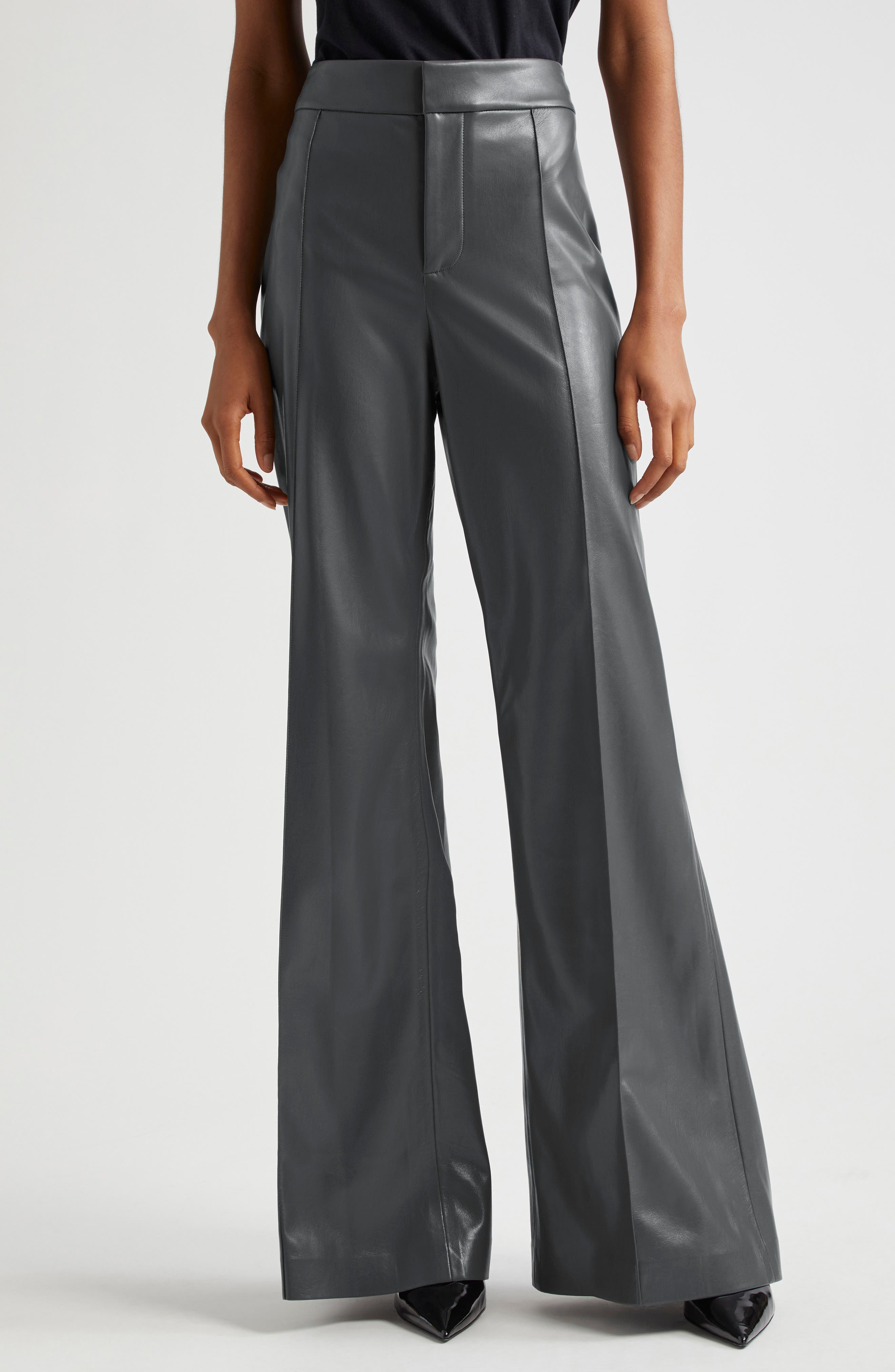 Dylan High Waist Faux Leather Flare Leg Pants - image 1
