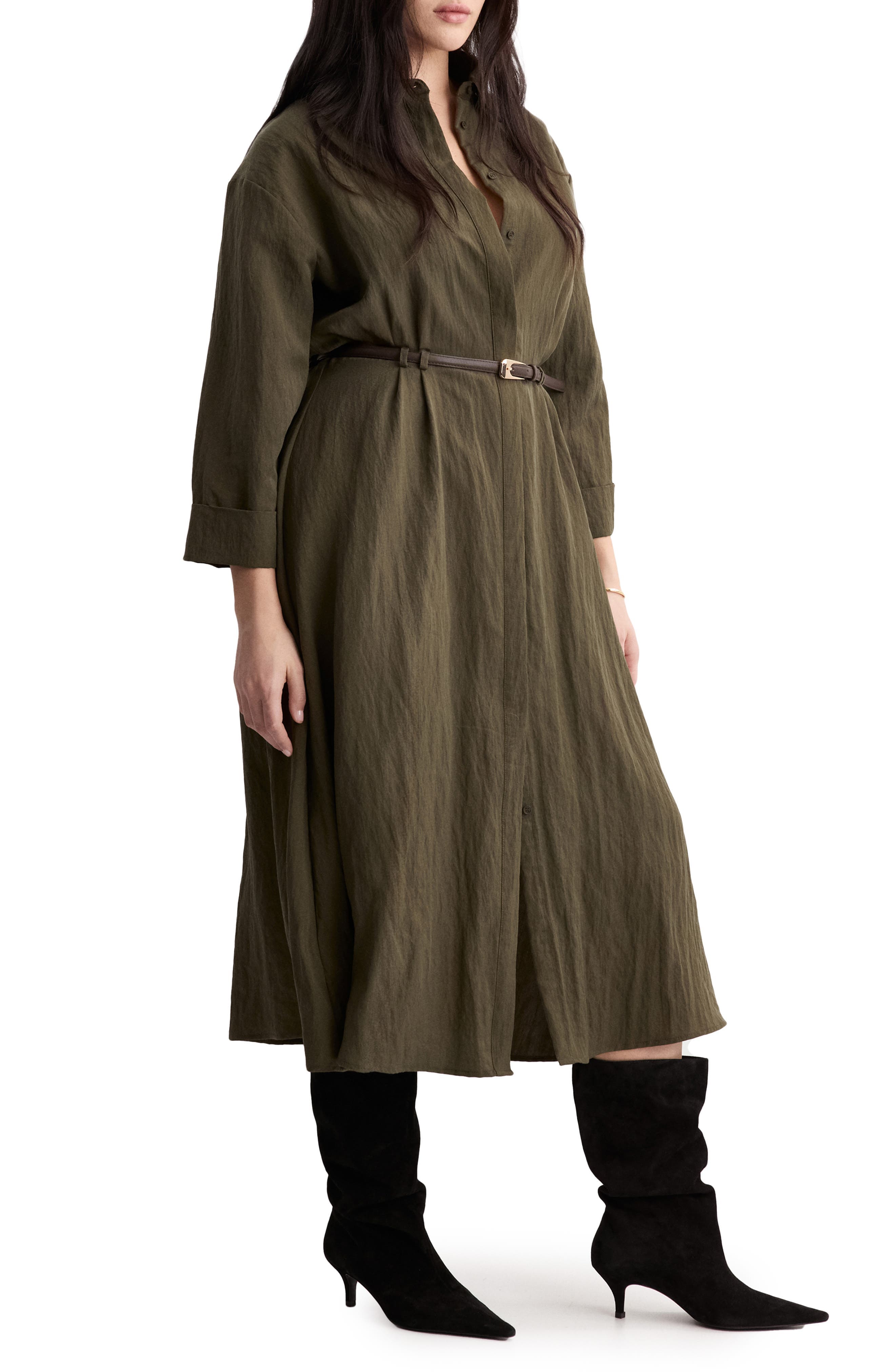 Long Sleeve Shirtdress - image 1